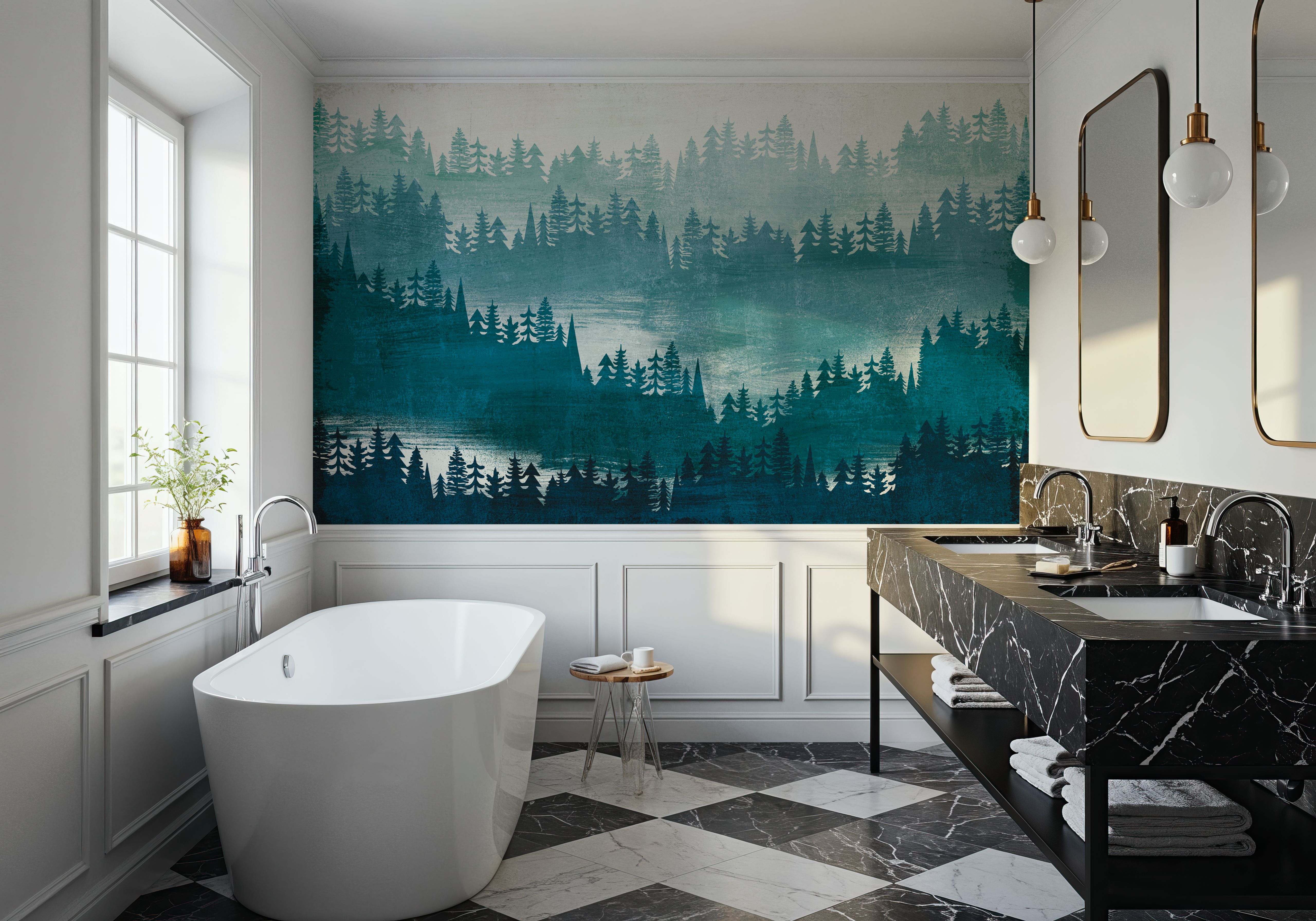 Mountainscape Blue, Tapeten