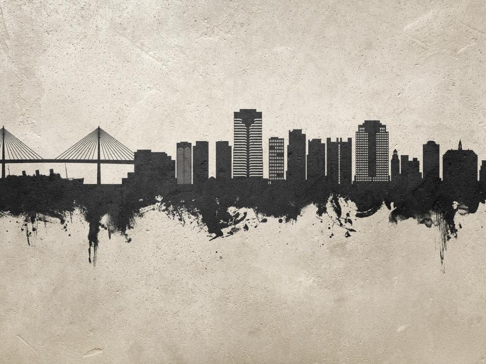 Long Beach California Skyline Concrete