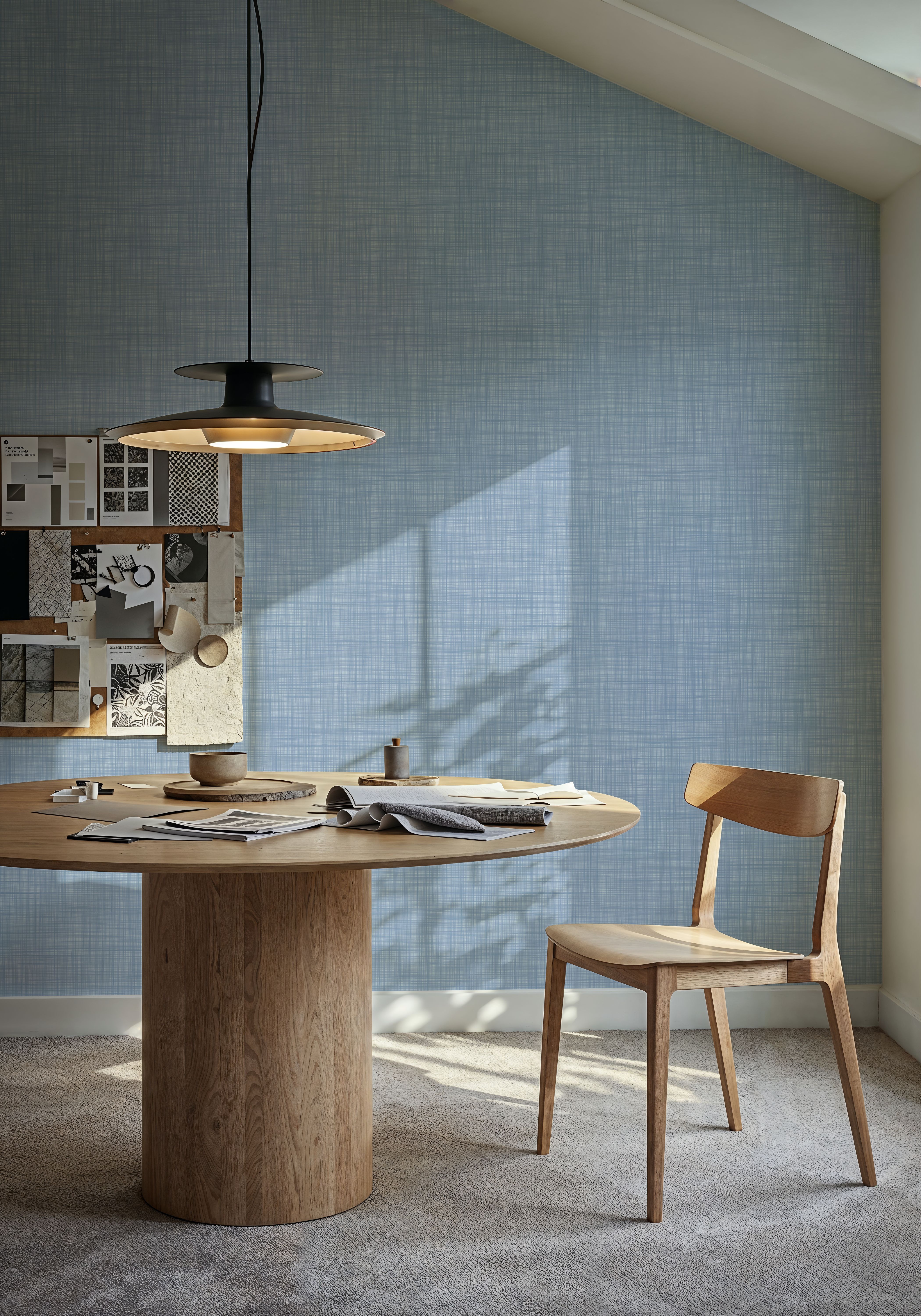 Mottled Linen Effect, Sky Blue