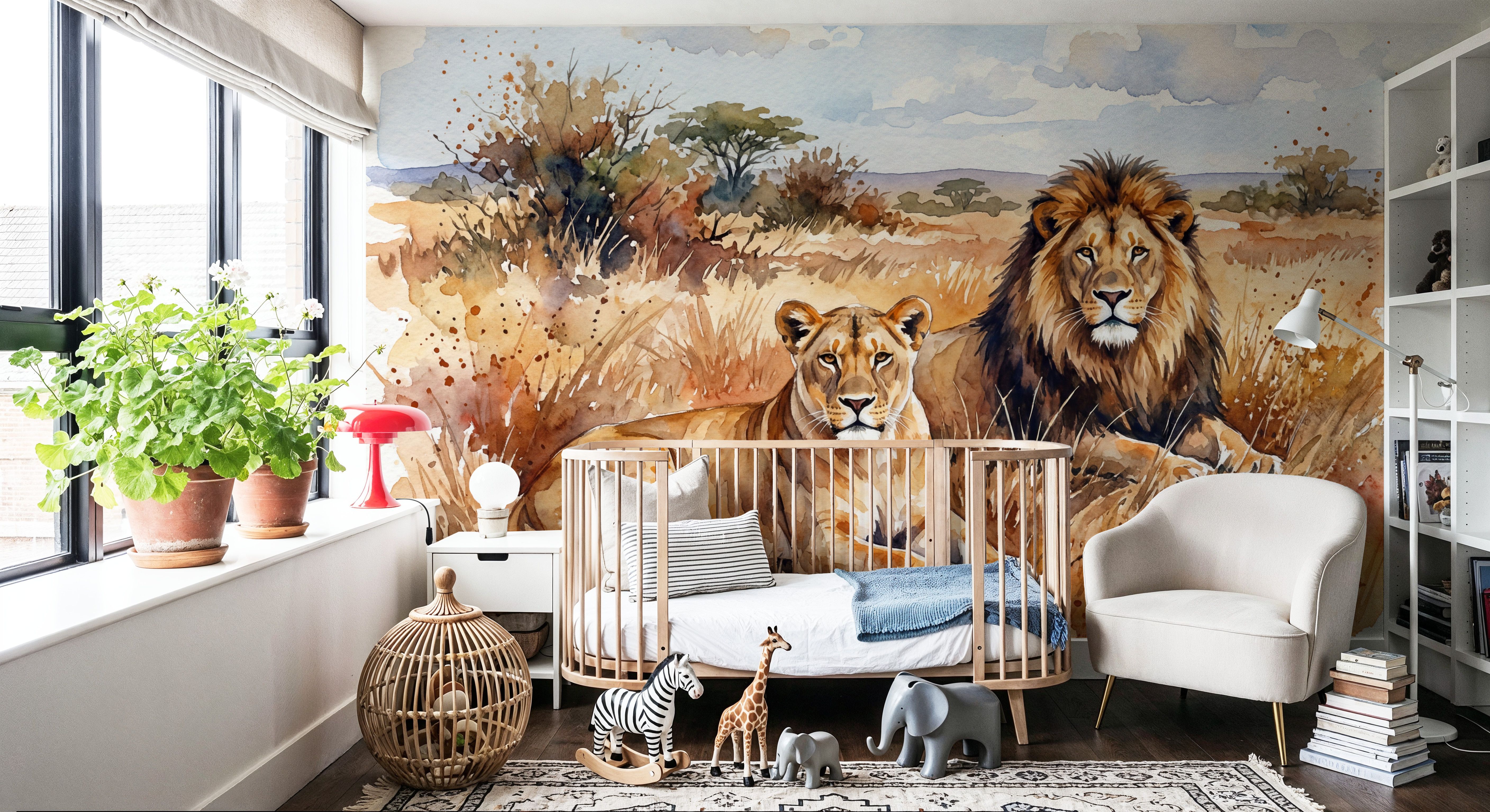 Lions II - Watercolor Predators Series