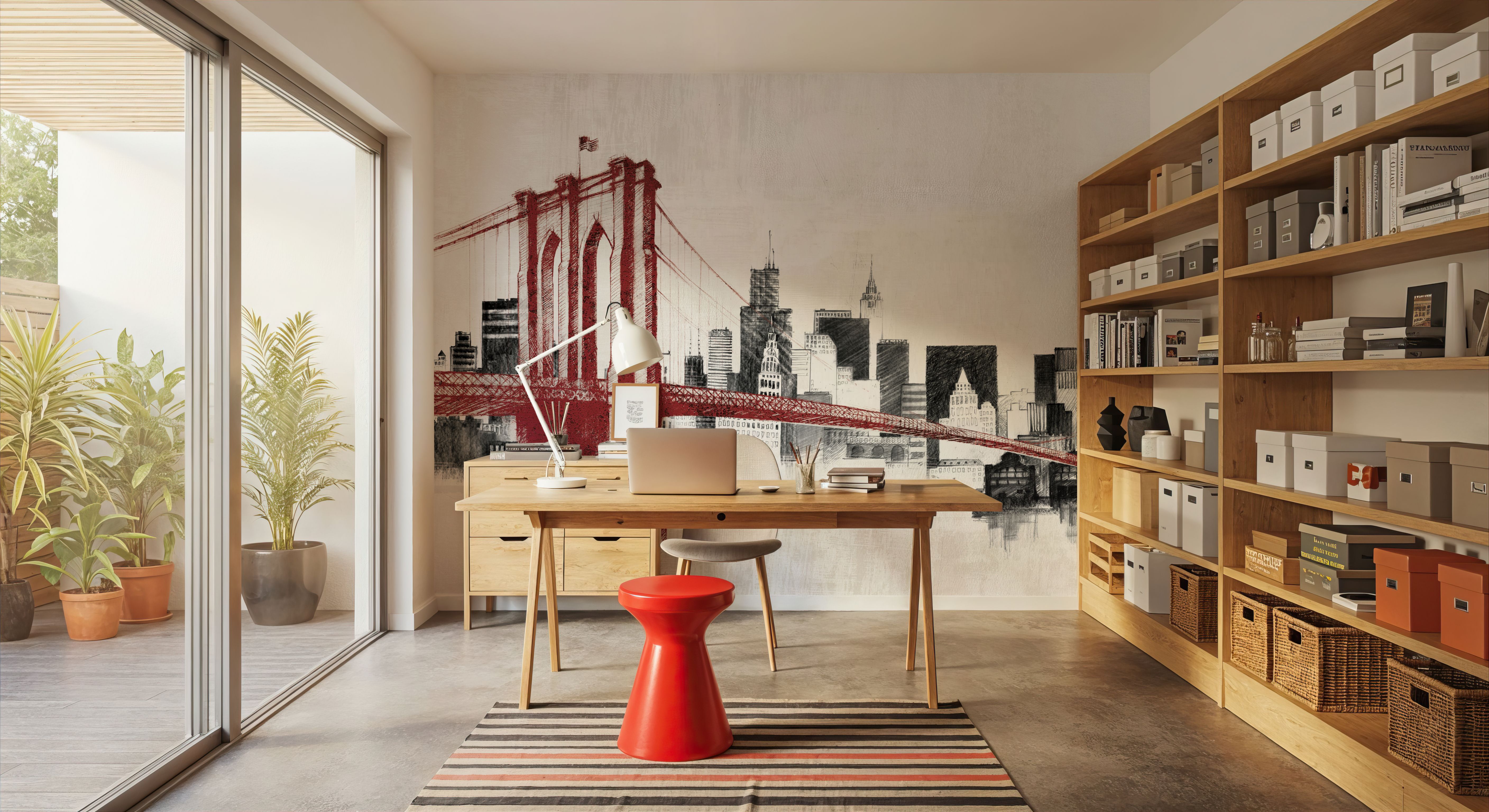 Skyline Crossing Red, Wallpaper