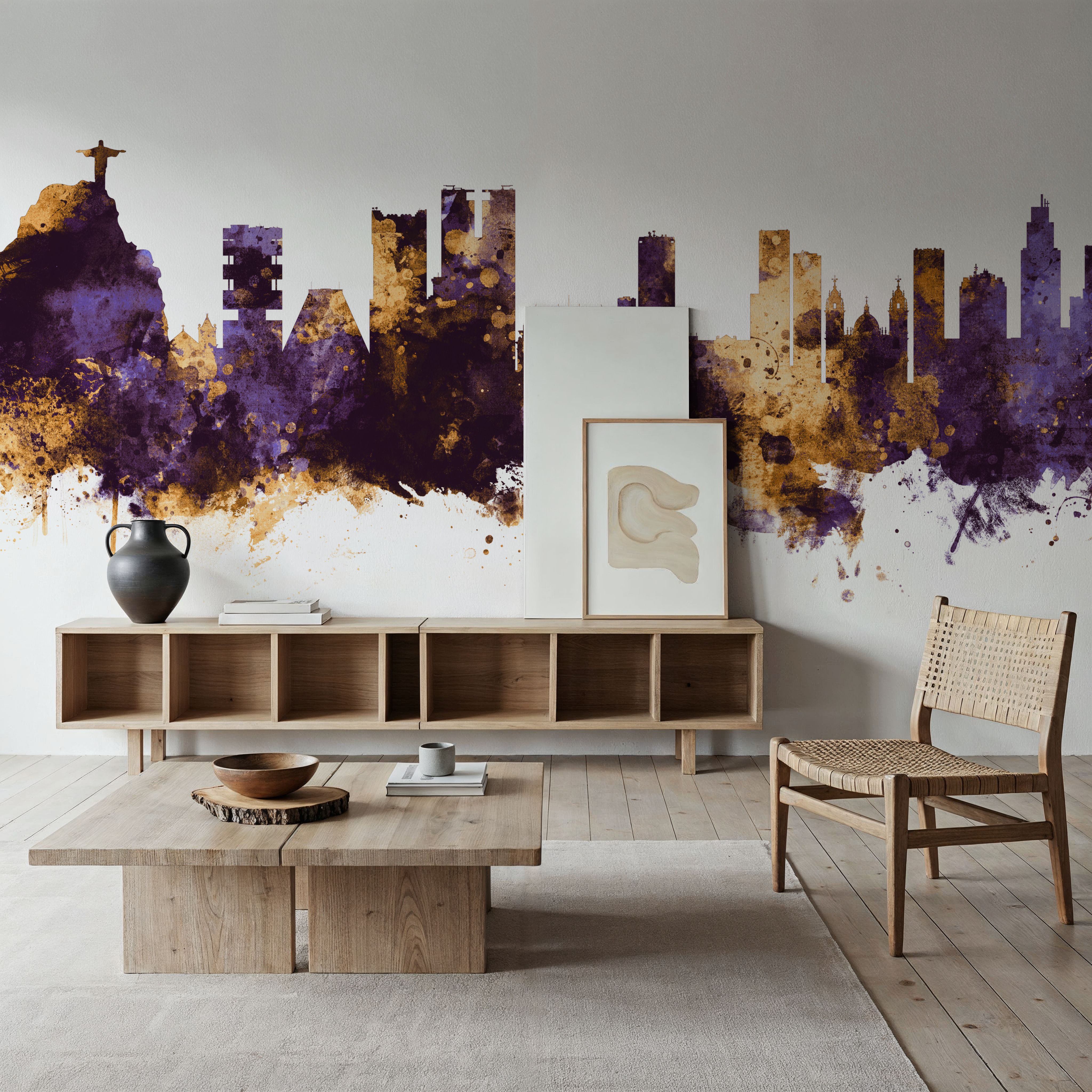 Rio de Janeiro Brazil Skyline Purple & Gold