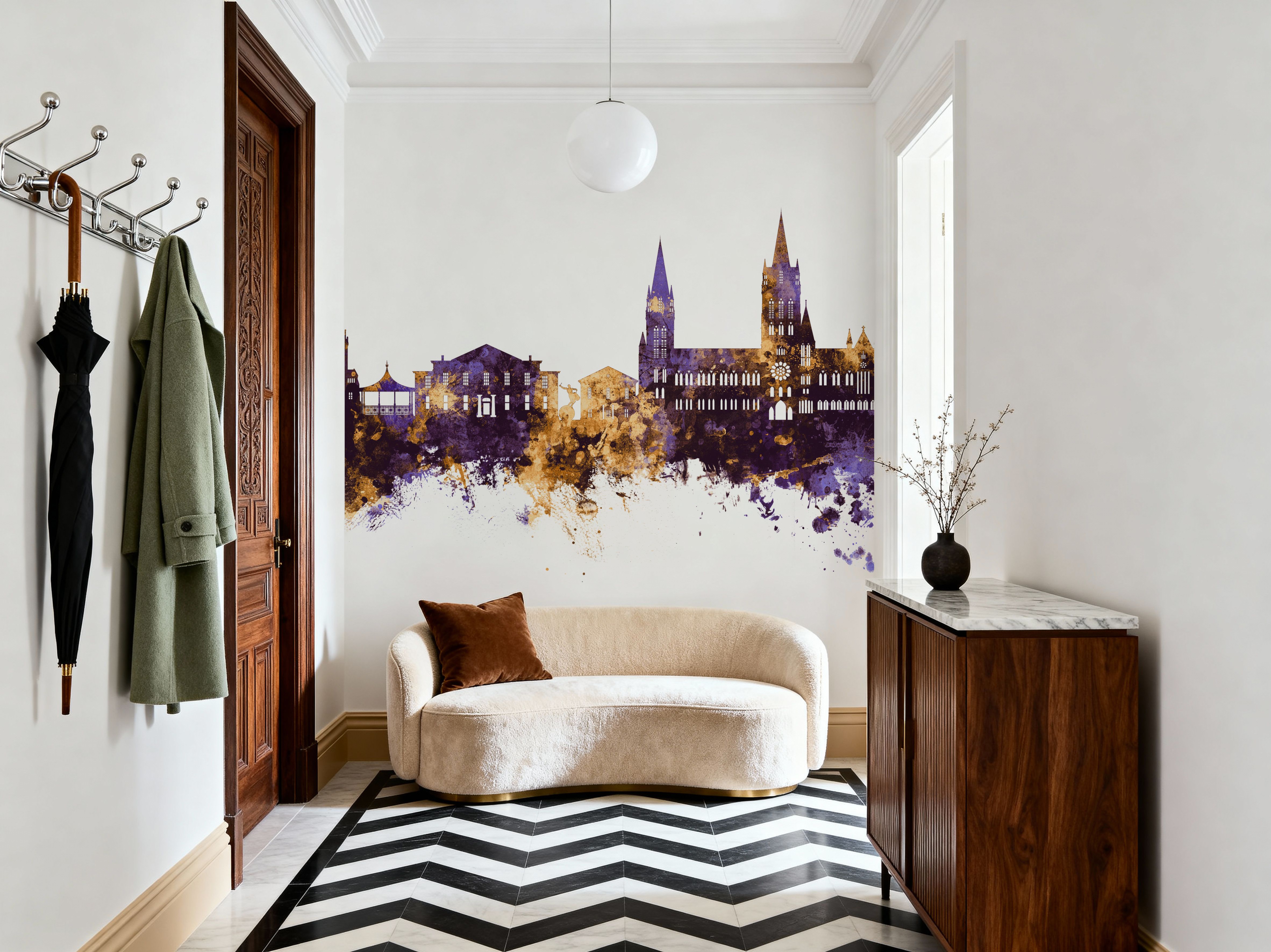 Truro England Skyline Purple & Gold