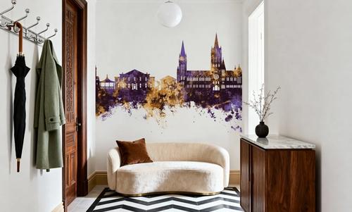 Truro England Skyline Purple & Gold