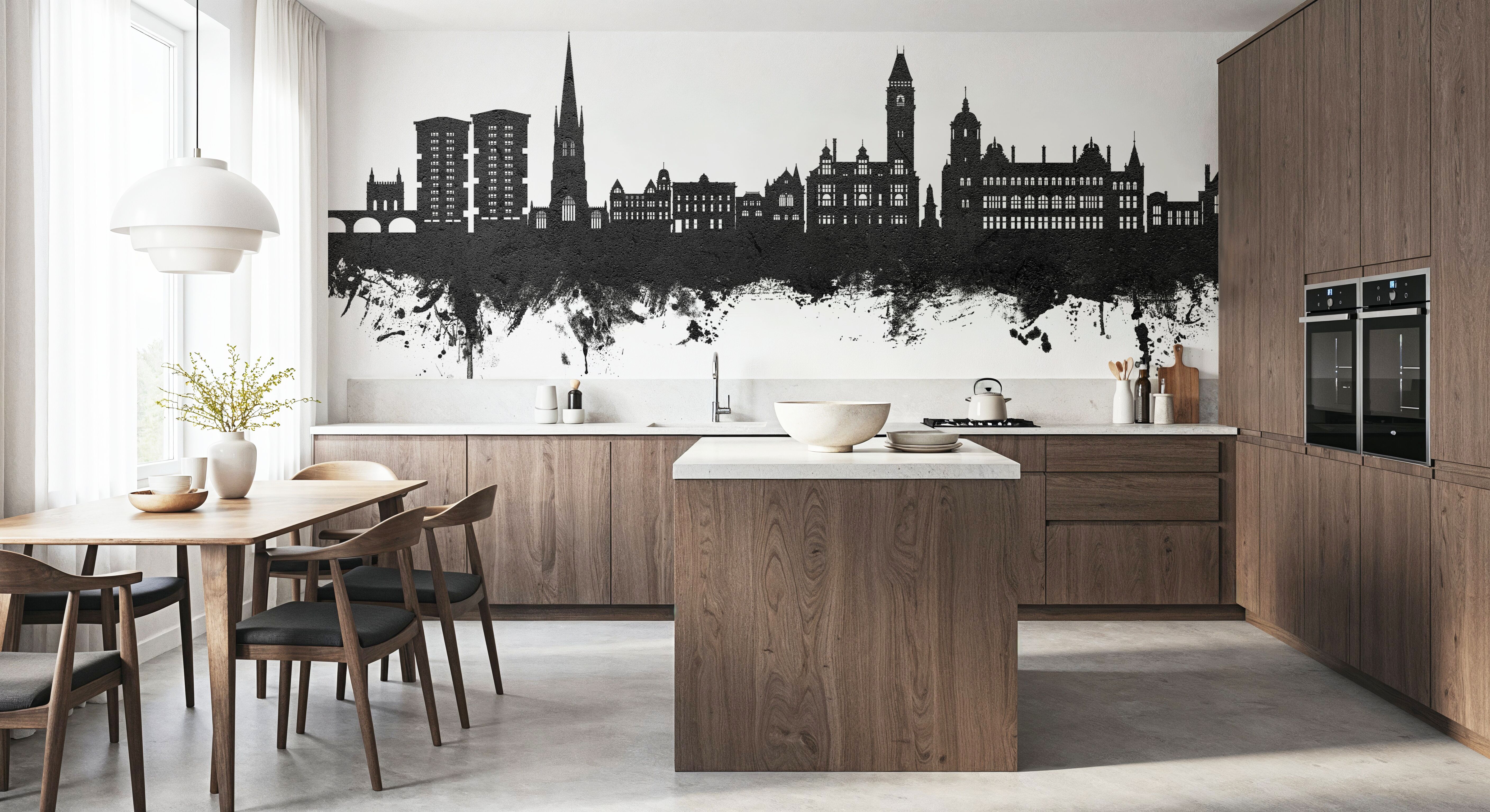 Wakefield England Skyline Black & White