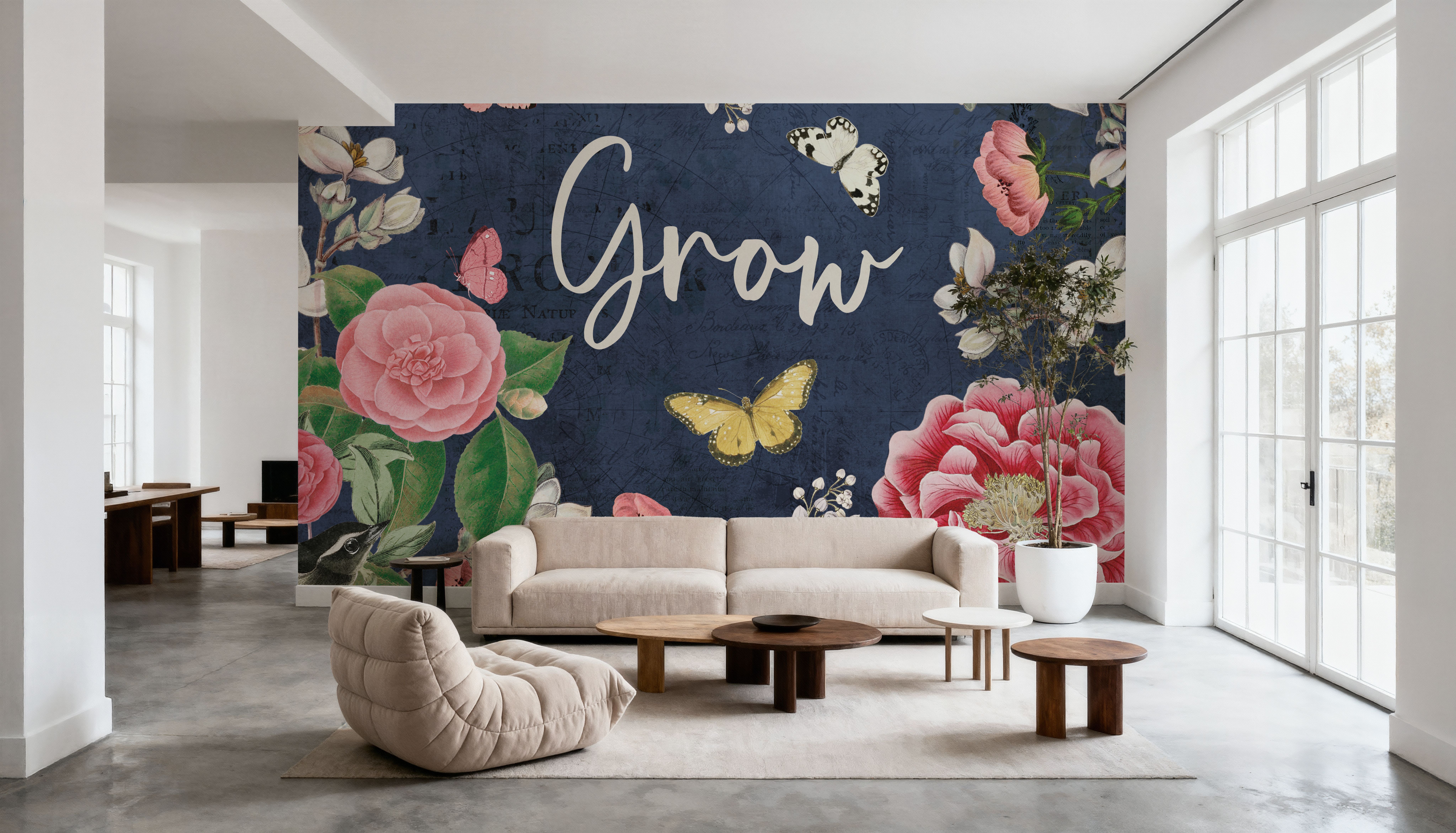 Indigo Garden III, Wallpaper