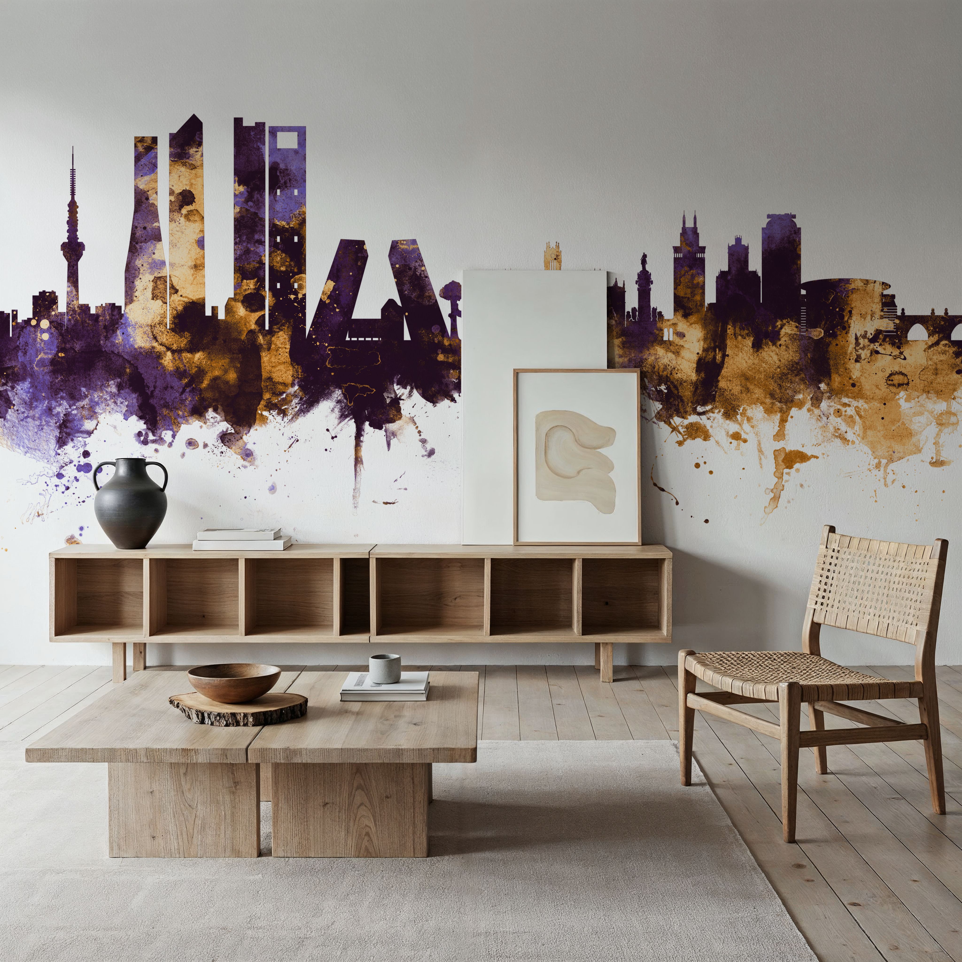 Madrid Skyline Purple & Gold