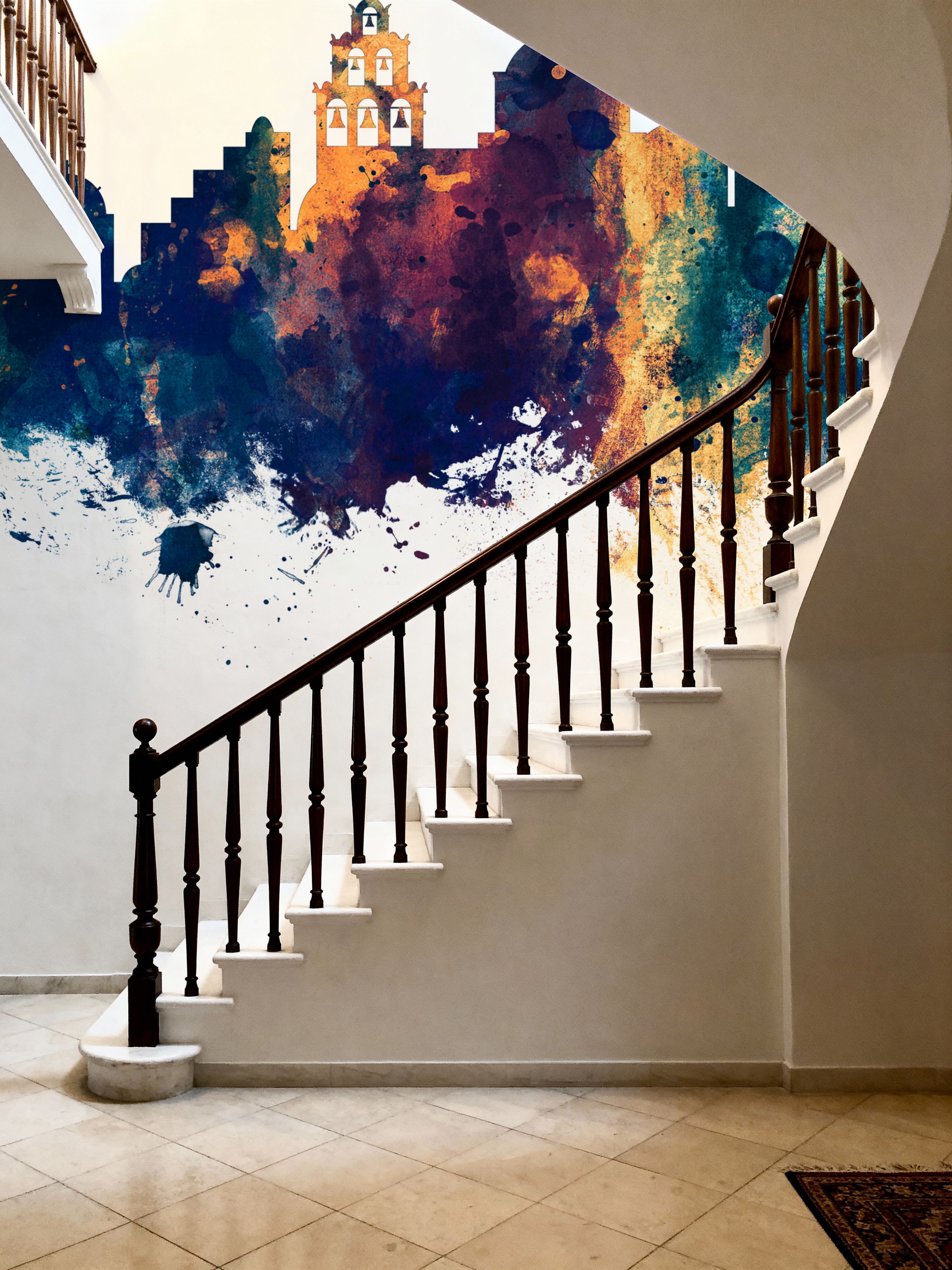 Santorini Skyline Blue & Bronze