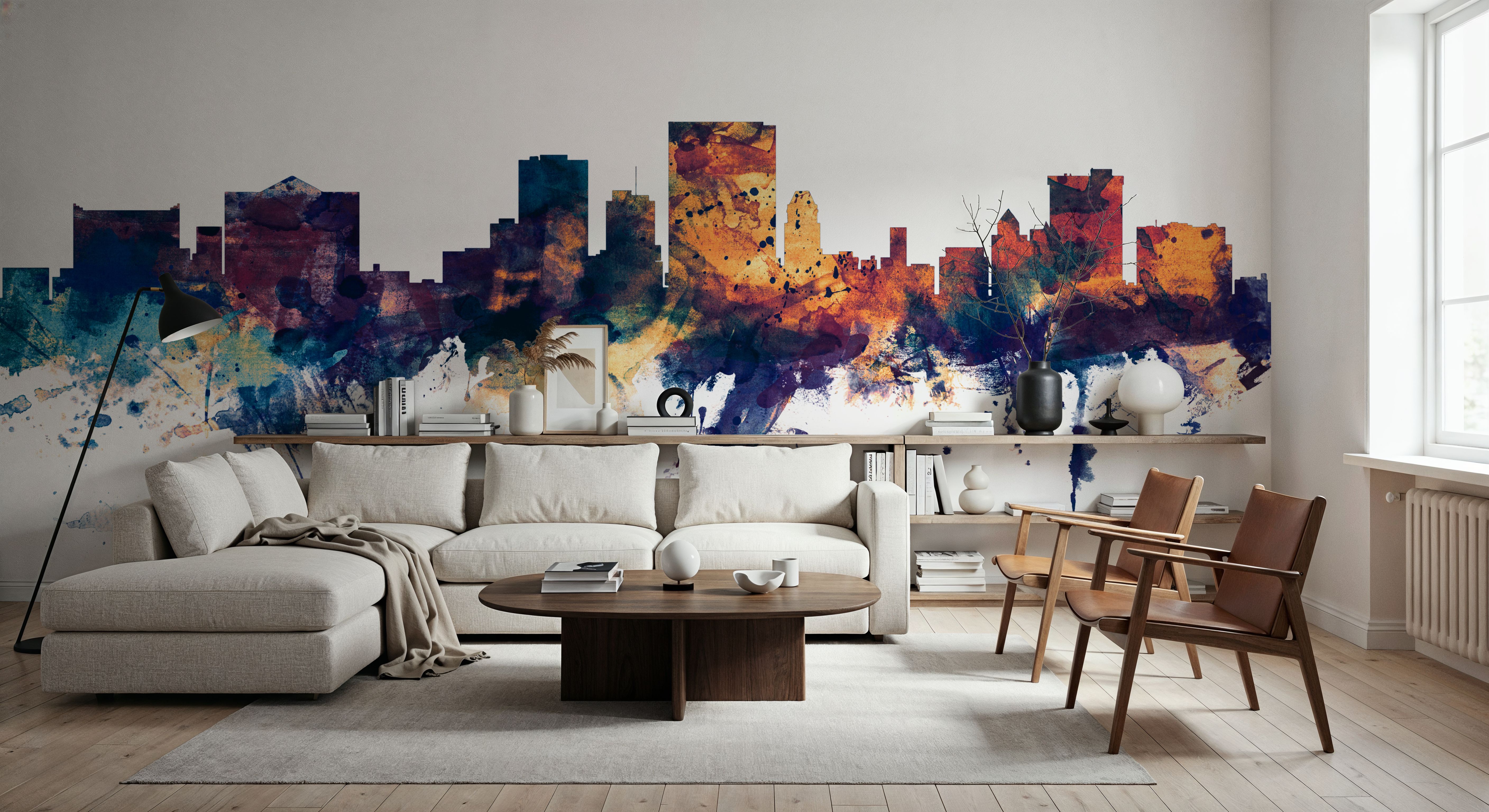 El Paso Texas Skyline Blue & Bronze