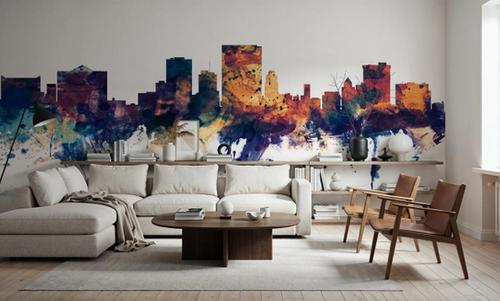 El Paso Texas Skyline Blue & Bronze