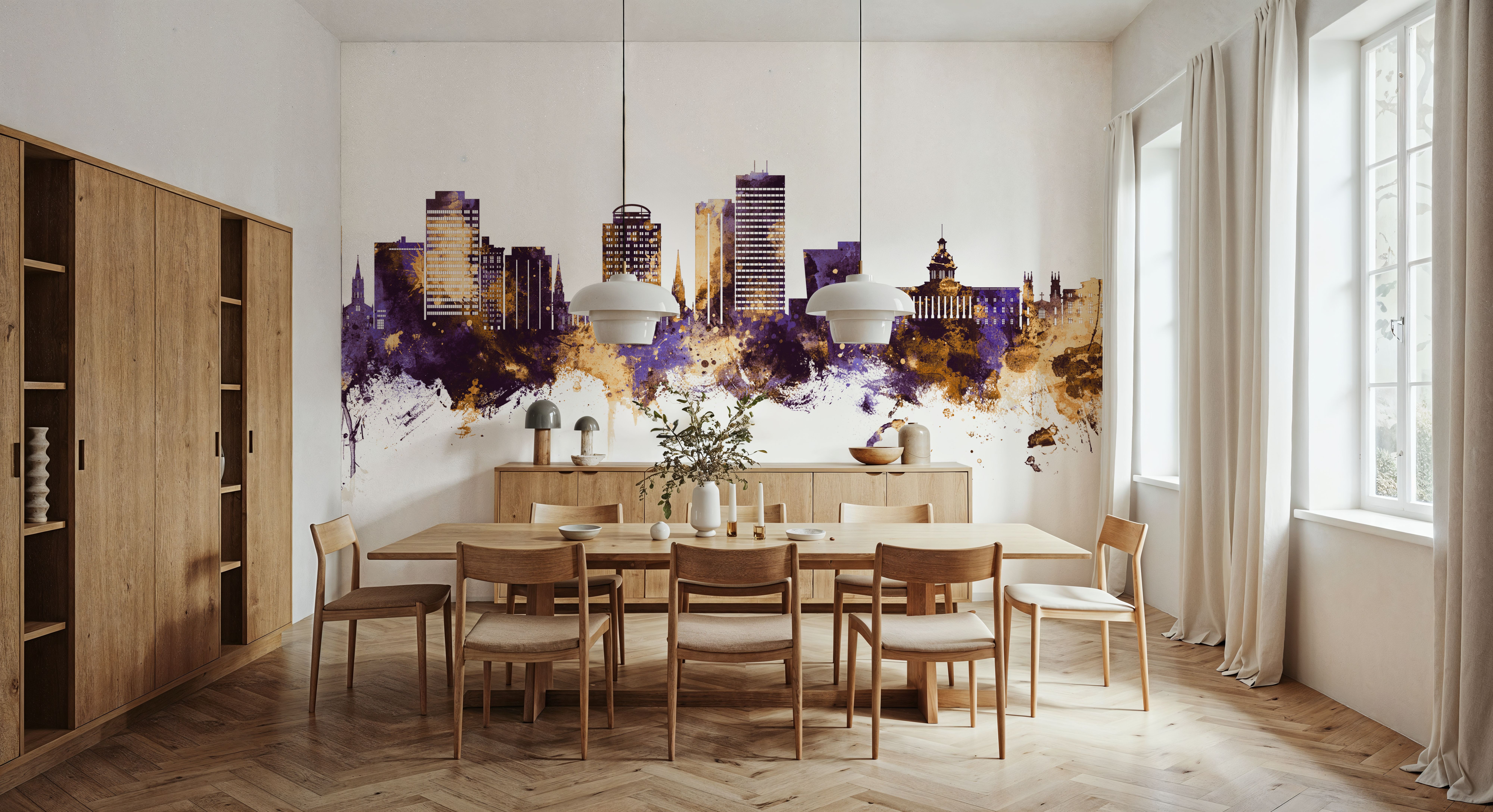 Columbia South Carolina Skyline Purple & Gold