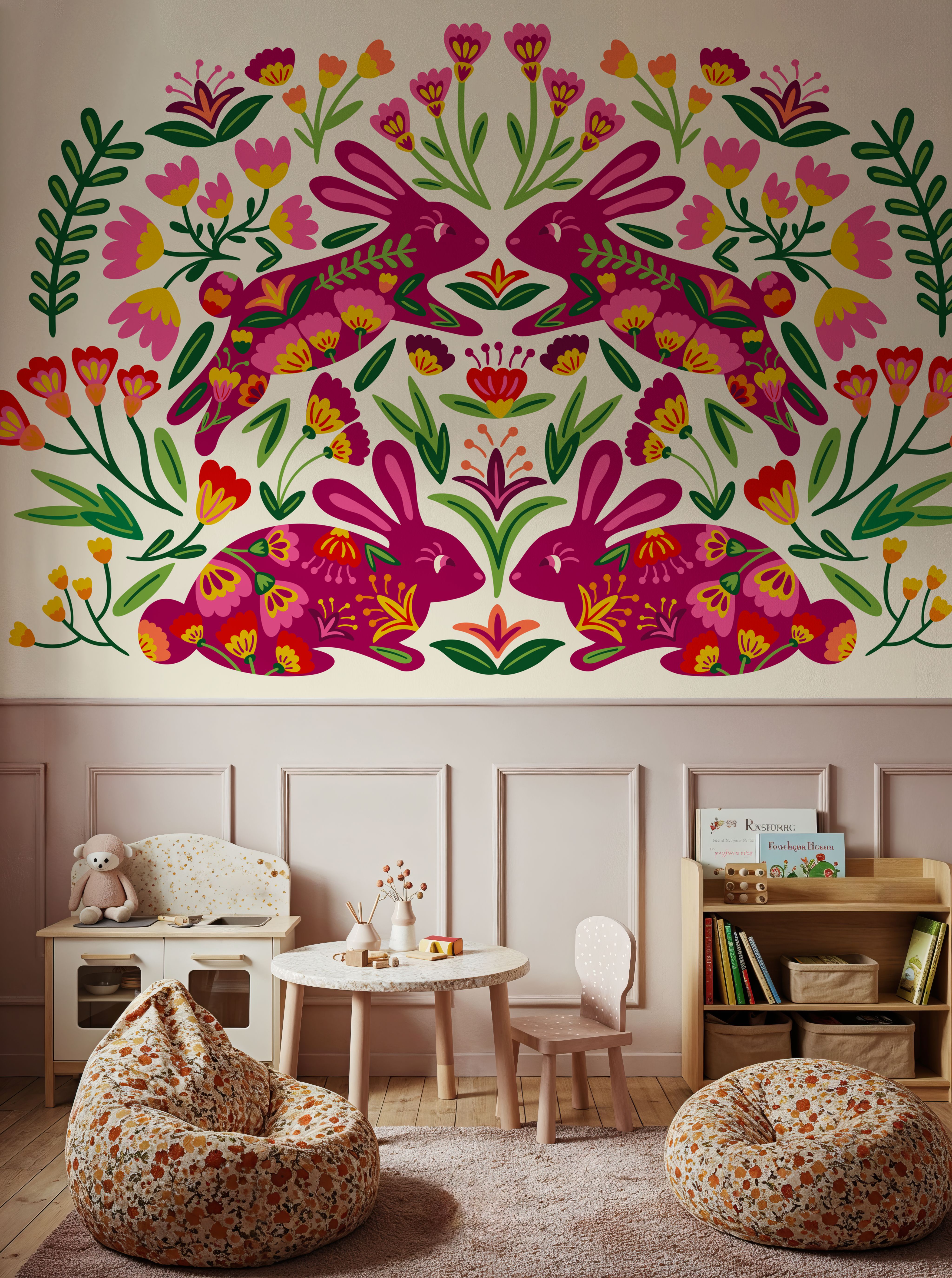 Otomi Rabbits & Flowers