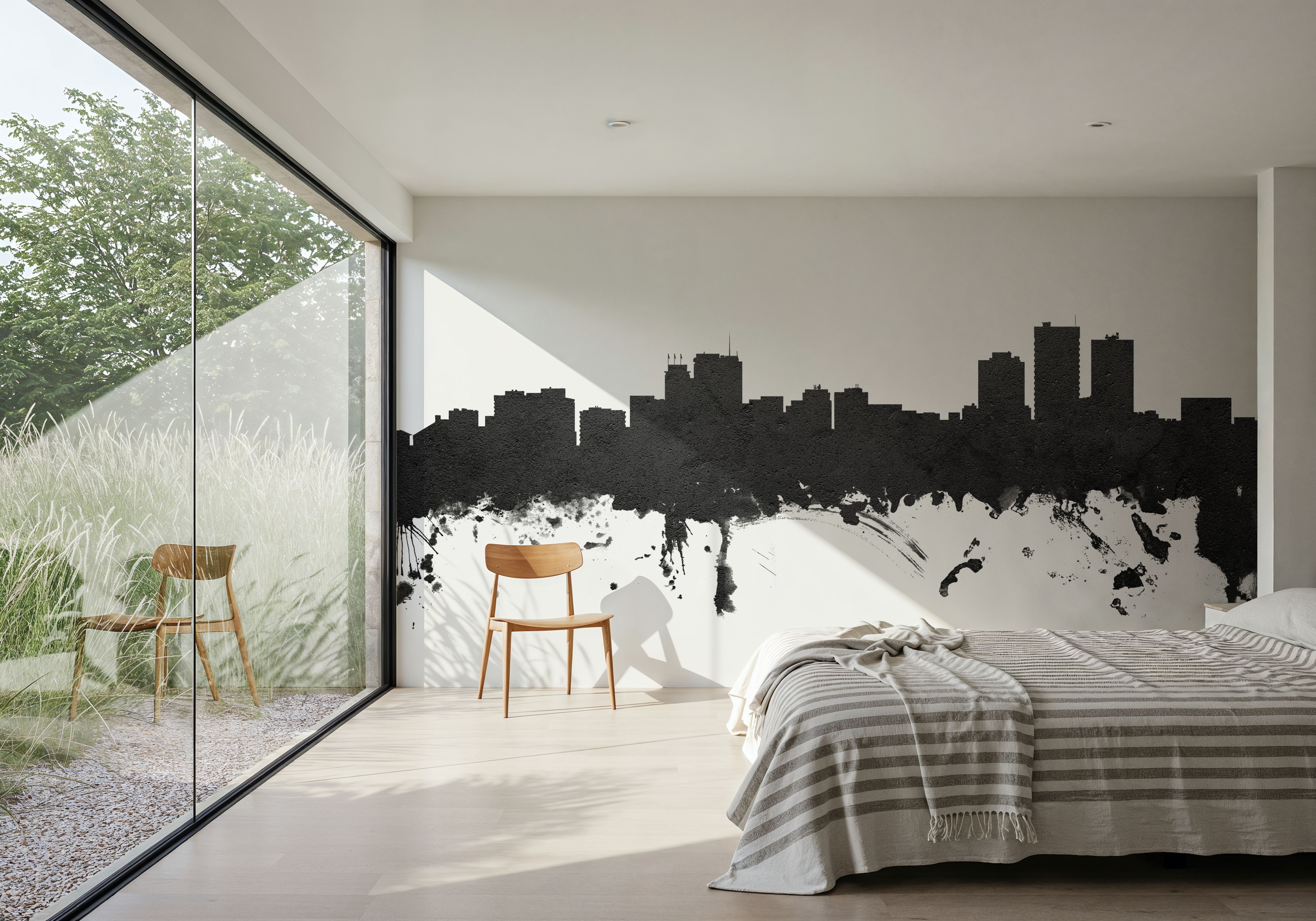 Anchorage Alaska Skyline Black & White, Wallpaper