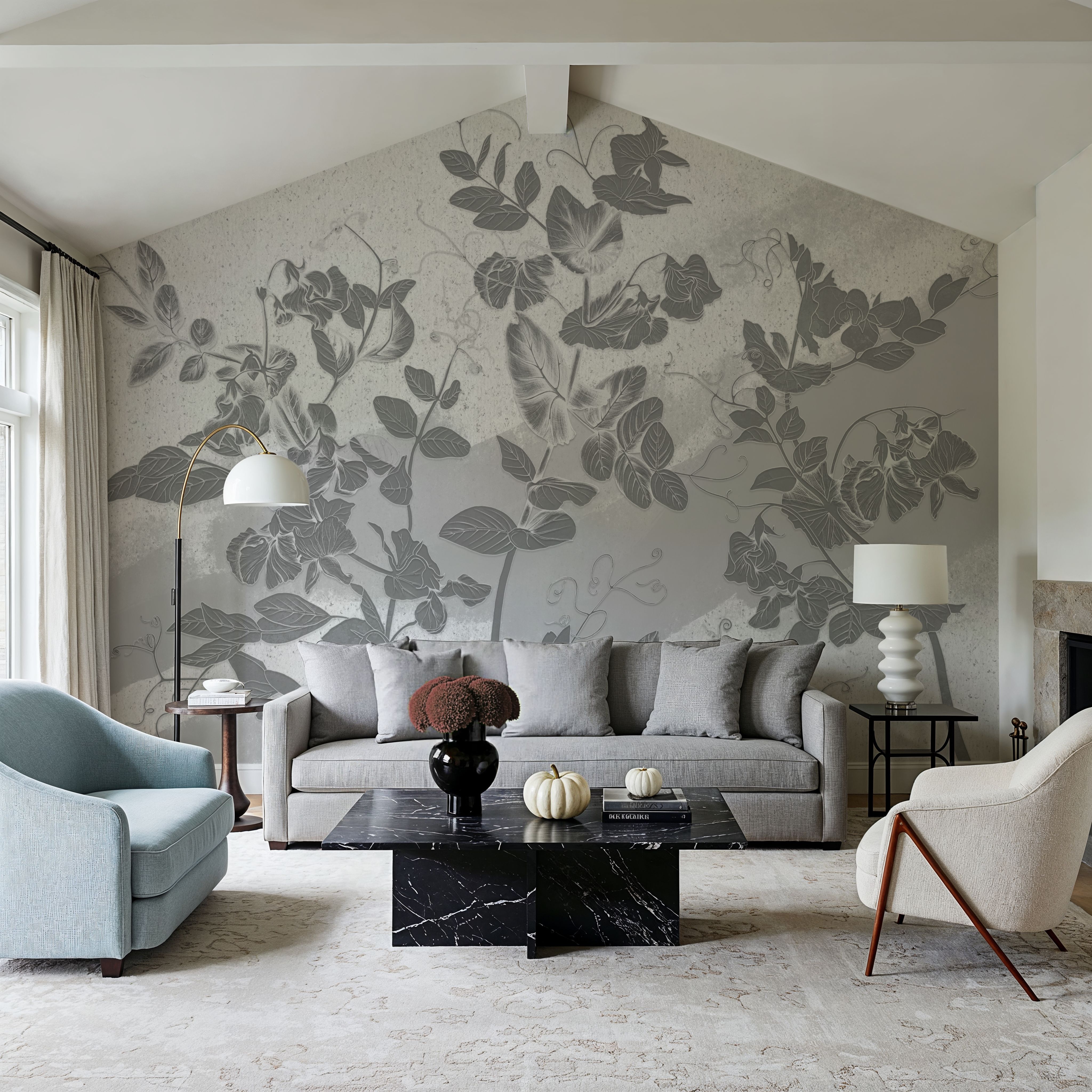 Sweet Peas Stroke Gray