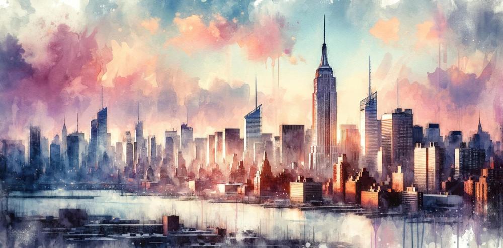 Sunset Hues Over NYC