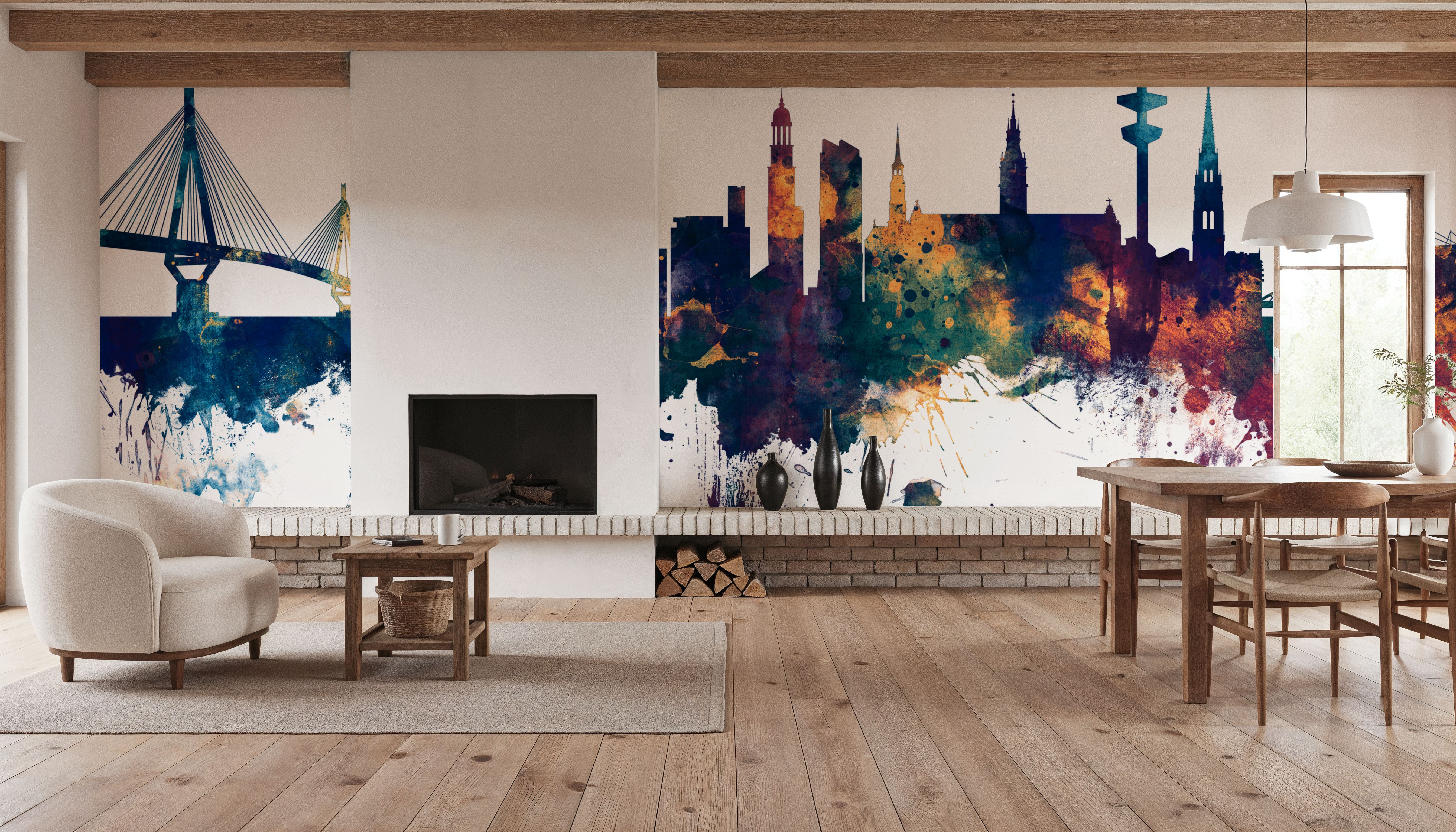 Hamburg Germany Skyline Blue & Bronze