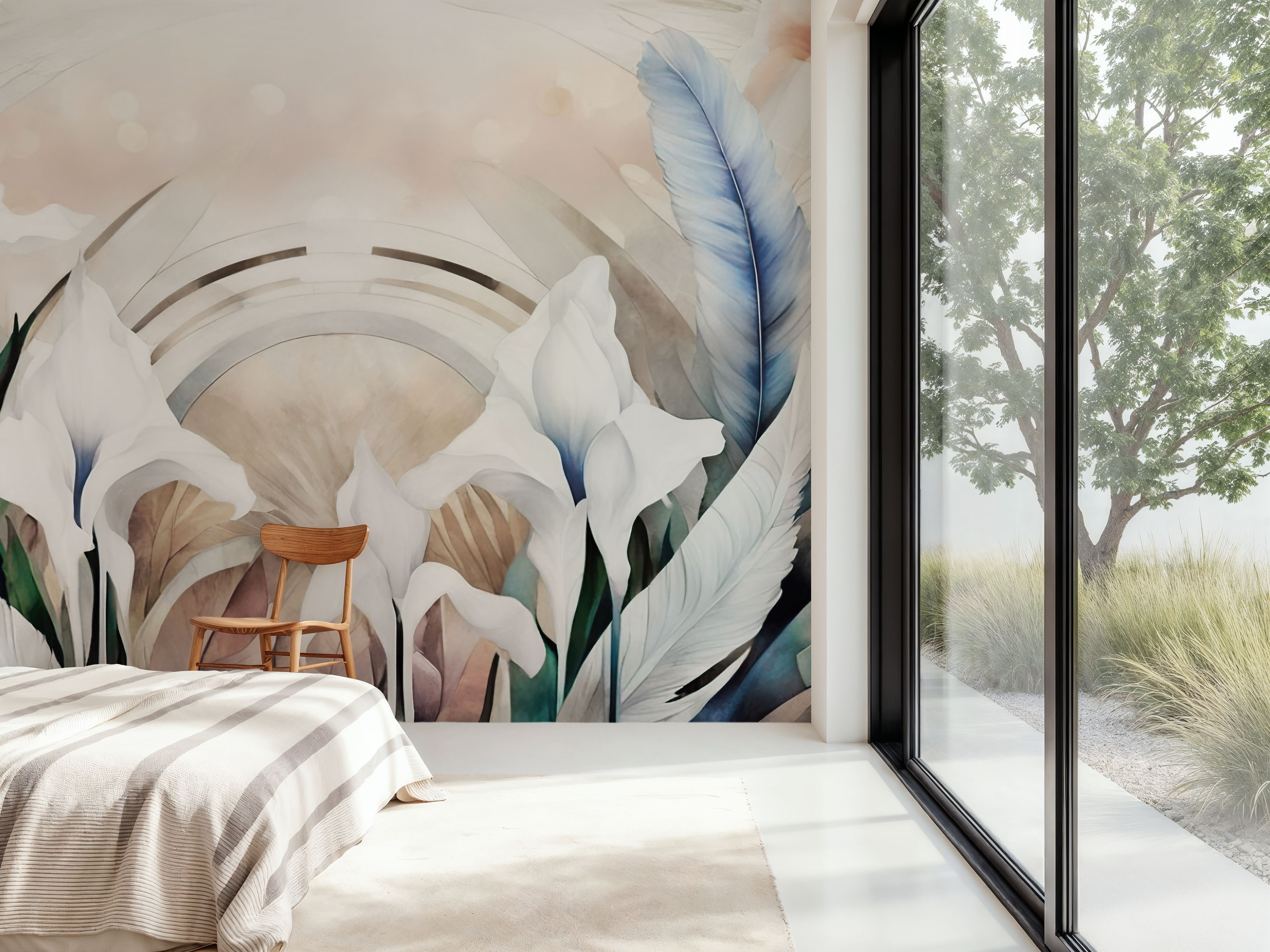 Irises and Feathers Bright