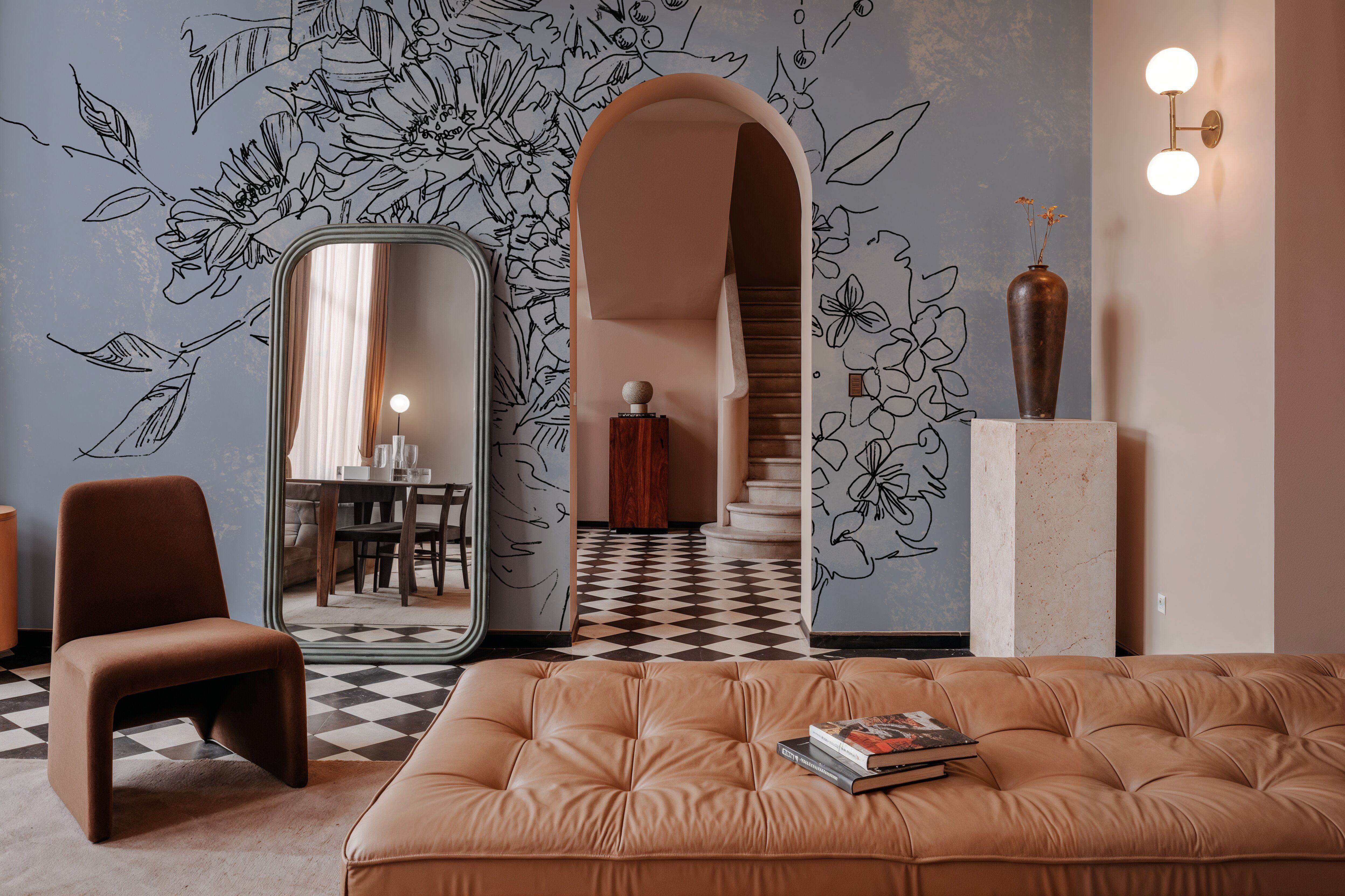 Bouquet in Pitcher Sketch, Tapeten