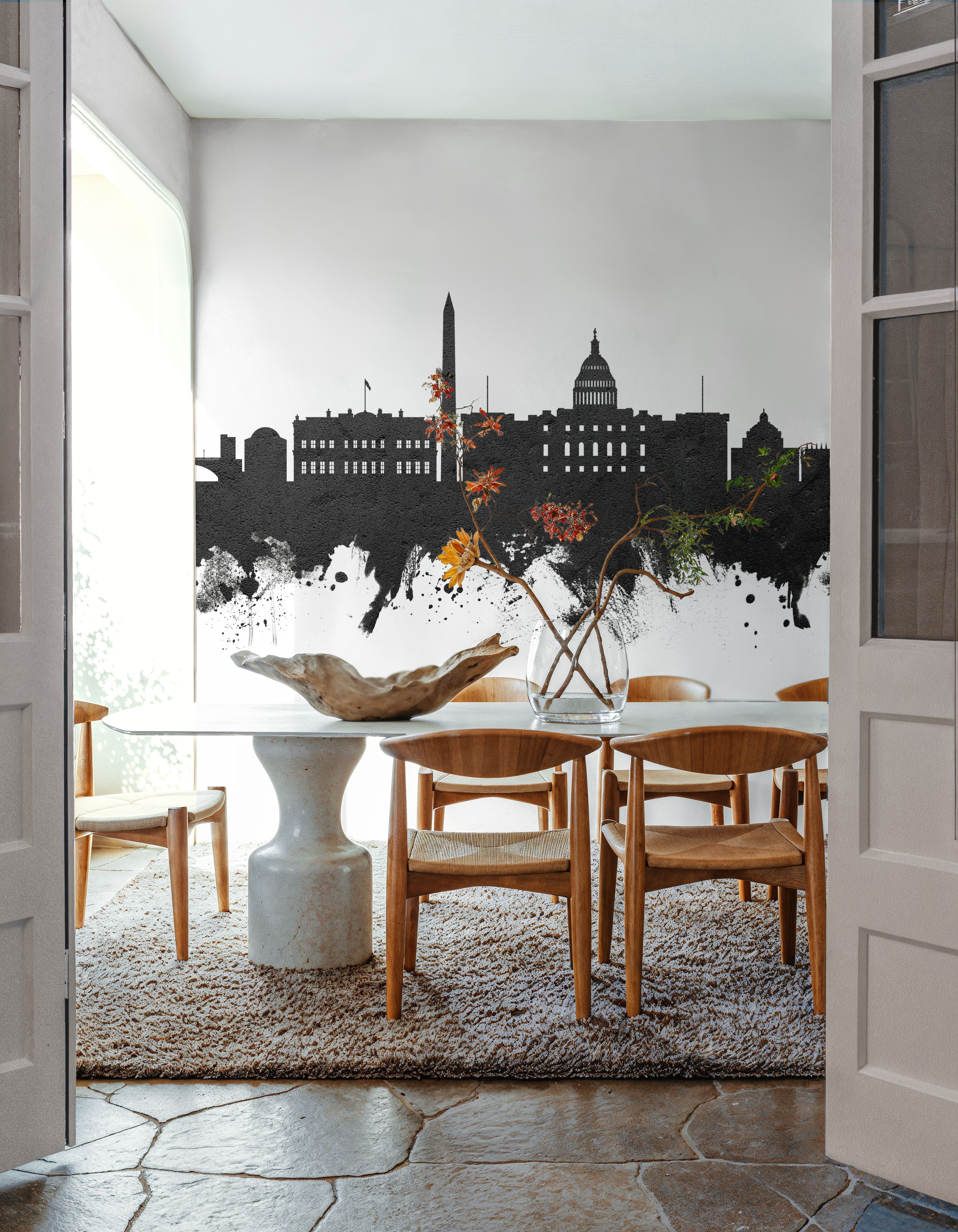 Washington DC Skyline Black & White