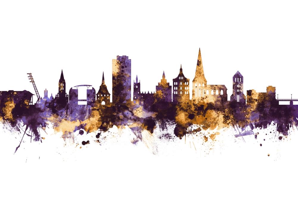 Rostock Germnay Skyline Purple & Gold