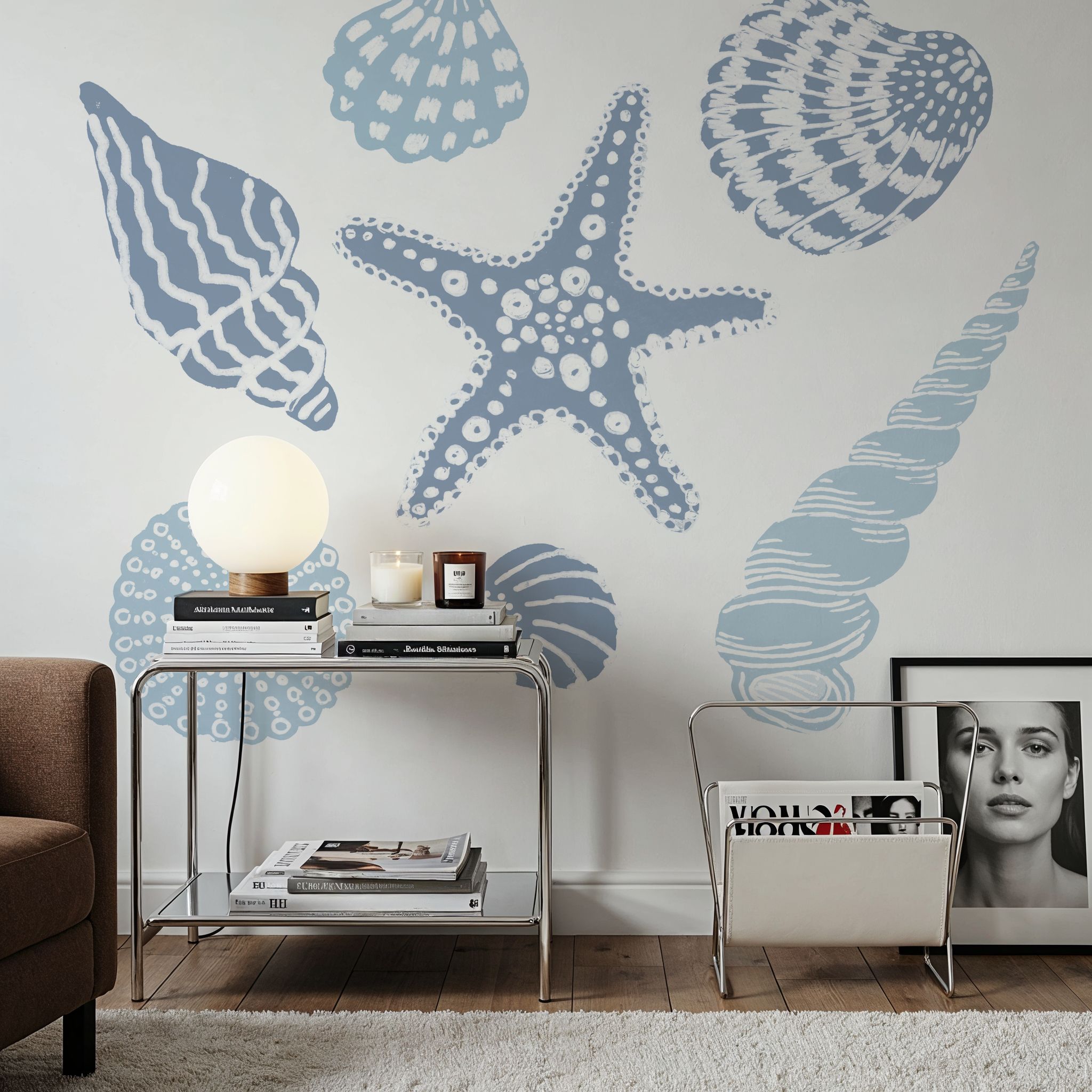 Wall Mural - Shells on the Shore II - Oceans & Seascapes Animals mural wallpaper - Living room - Wallism US - Premium, Textured or Peel & Stick