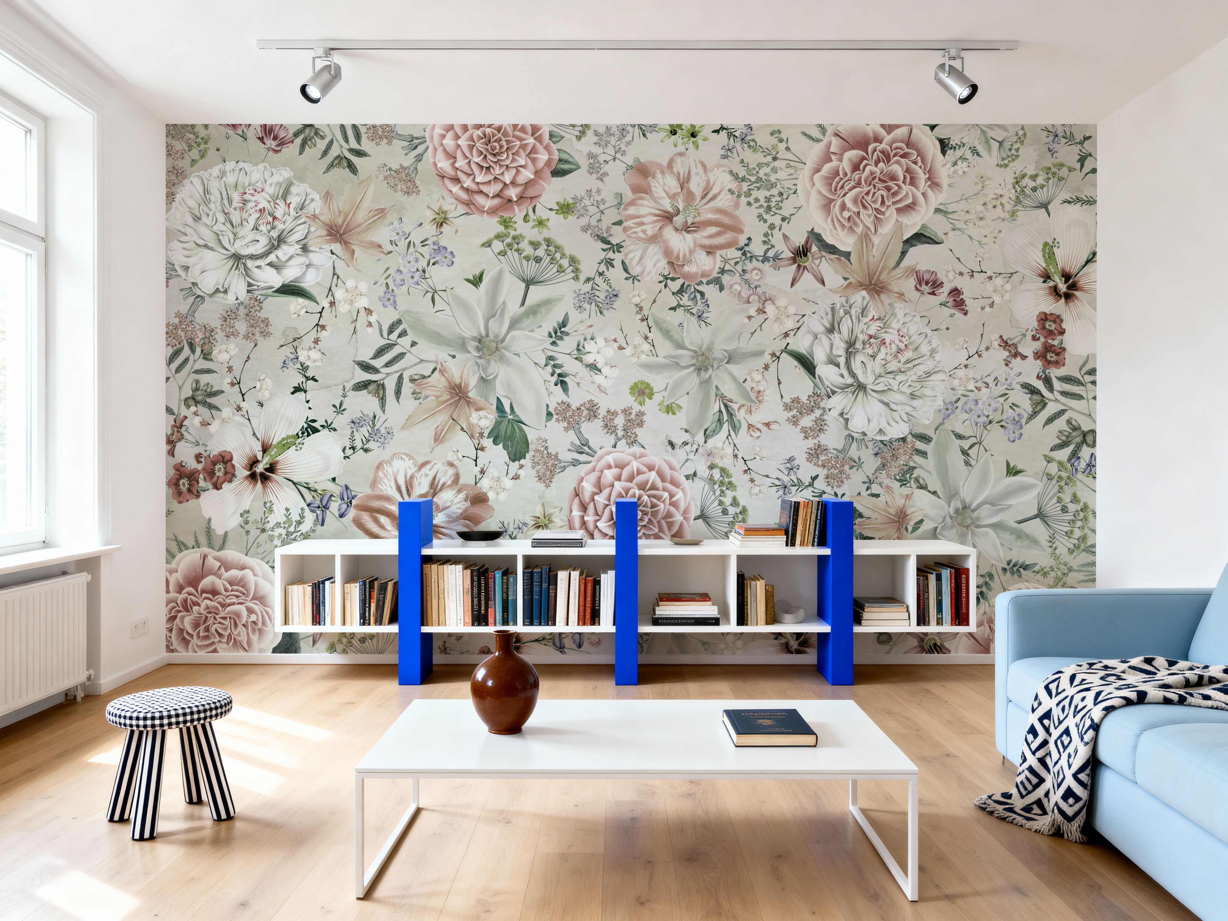 Flowers and Stripes Green