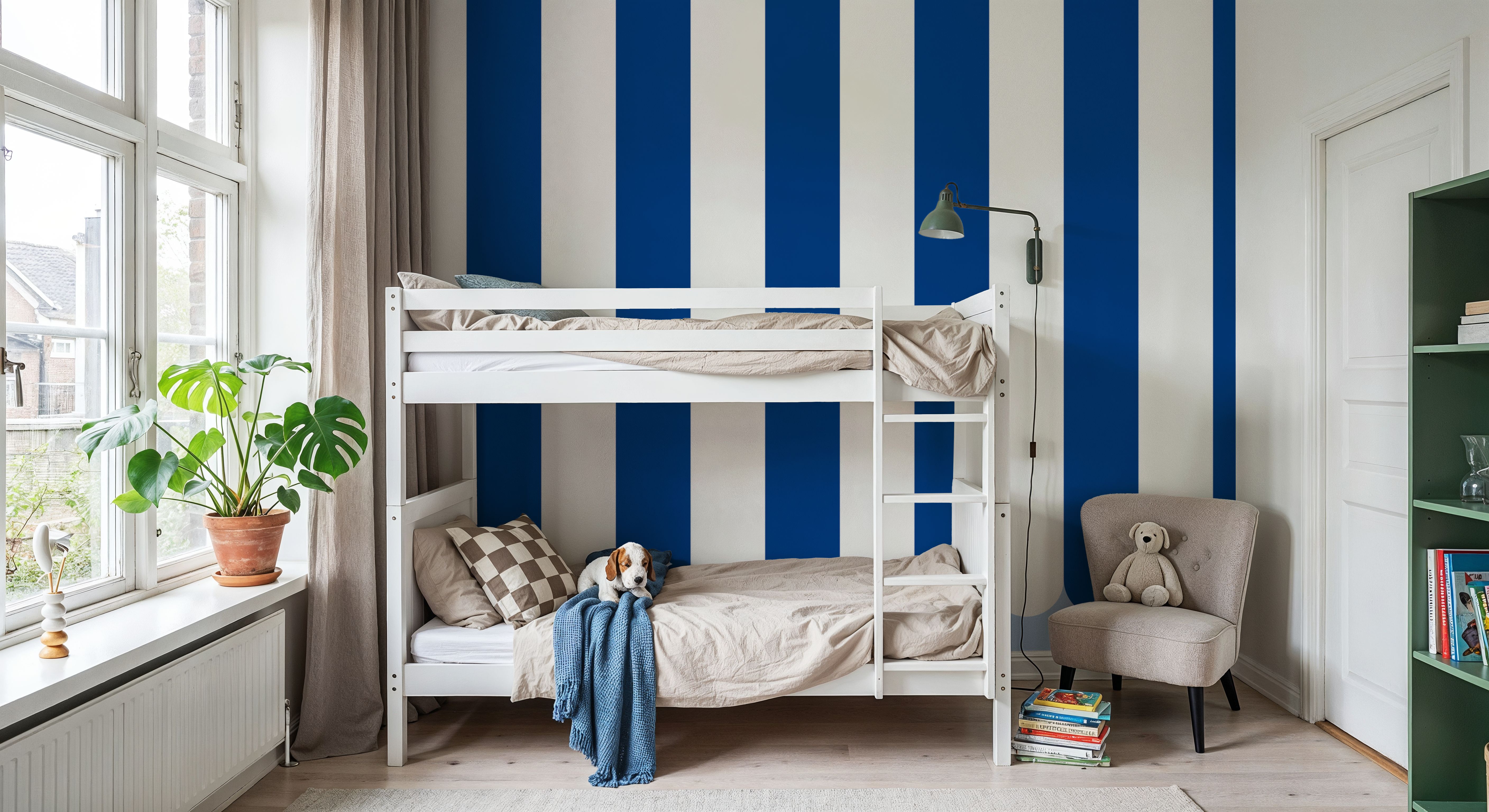 Scalloped Circus Stripes, Blueberry