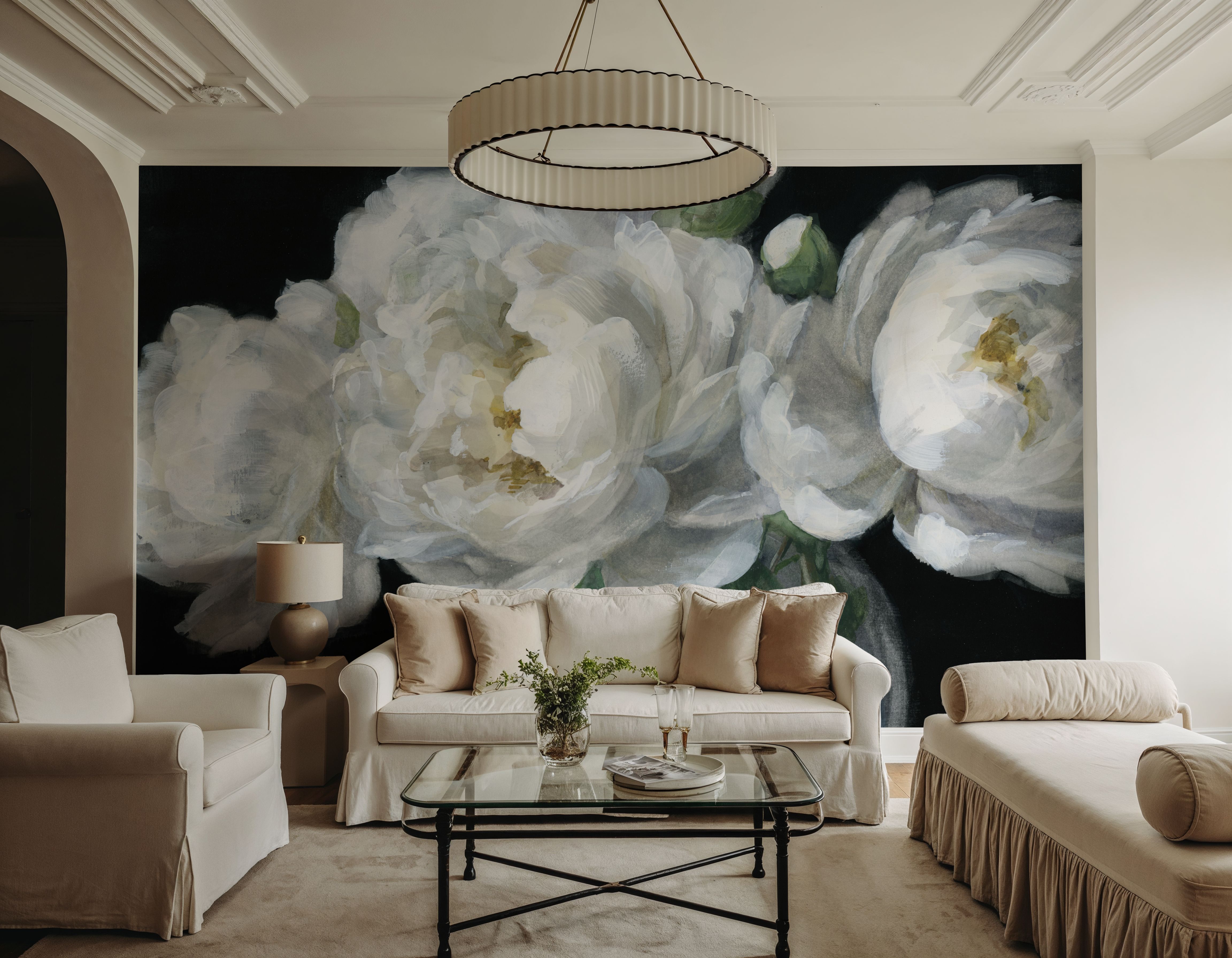 White Peonies in Glass