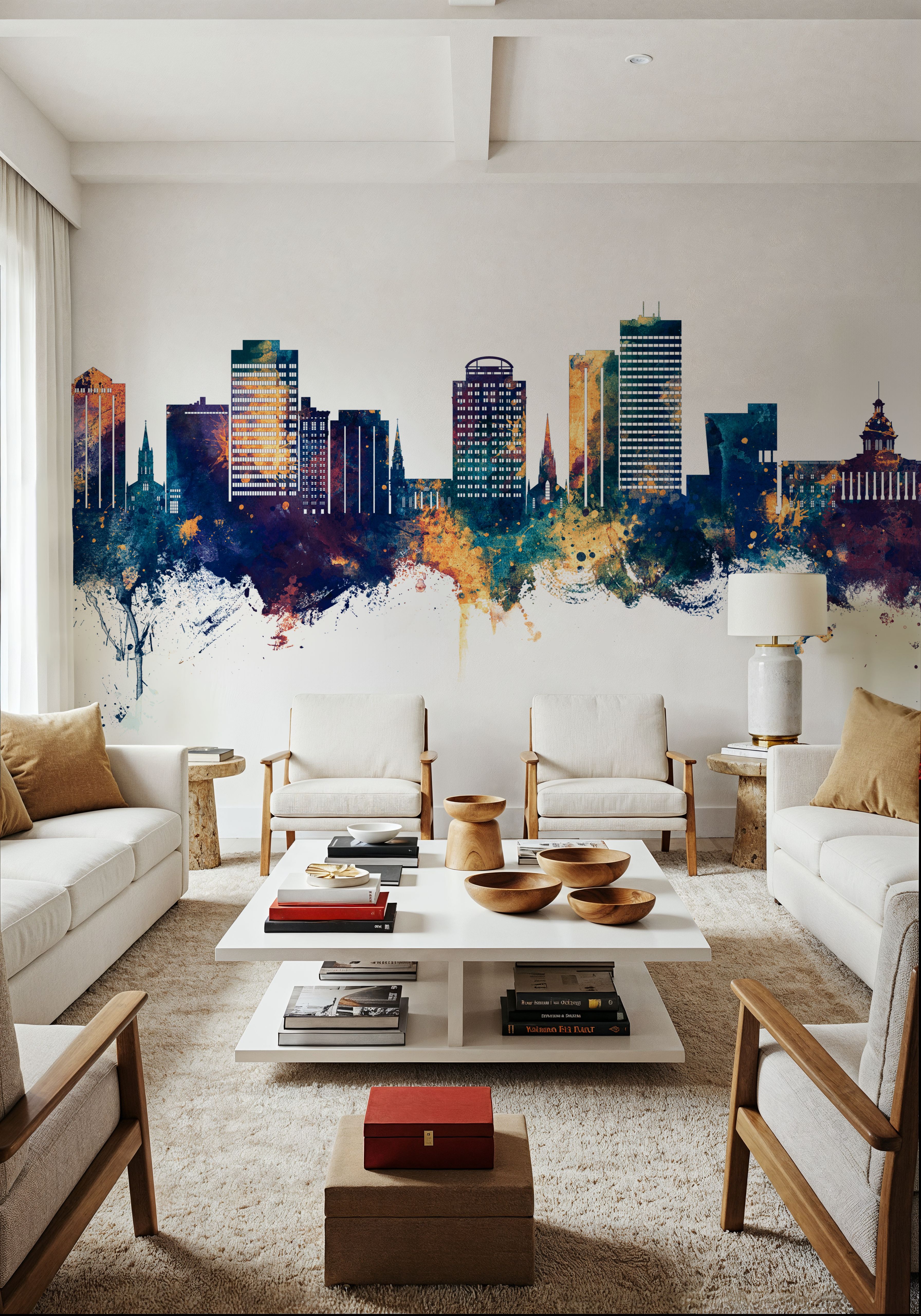 Columbia South Carolina Skyline Blue & Bronze