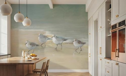 Tranquil Shorebirds on the Sand