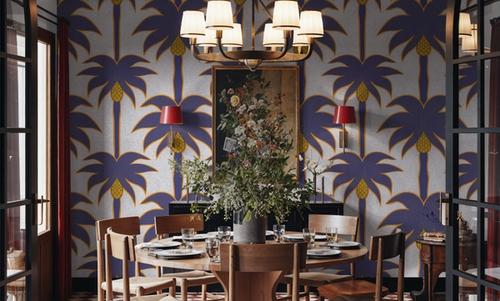 Graphic Palms, Violet