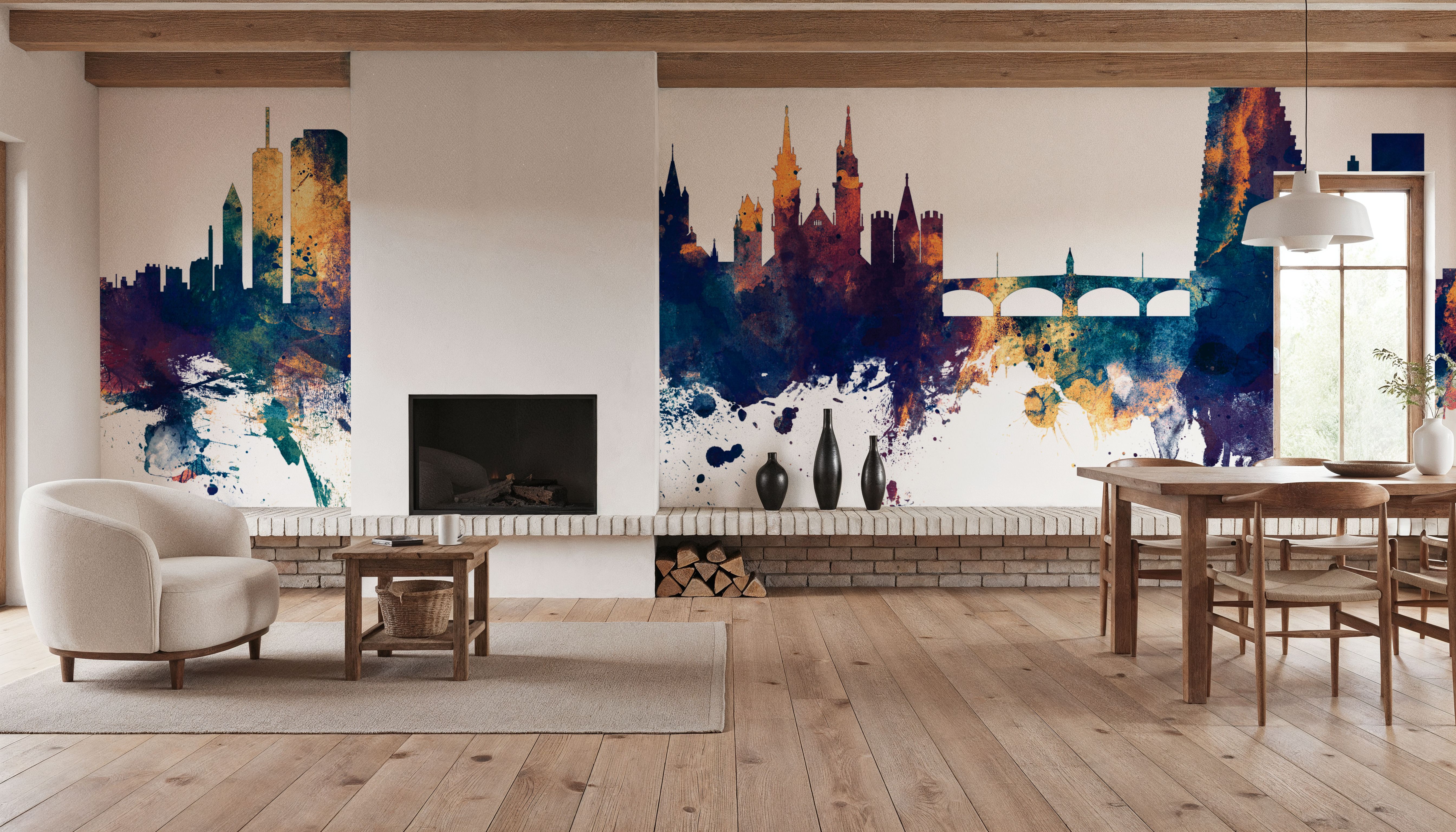 Basel Switzerland Skyline Blue & Bronze