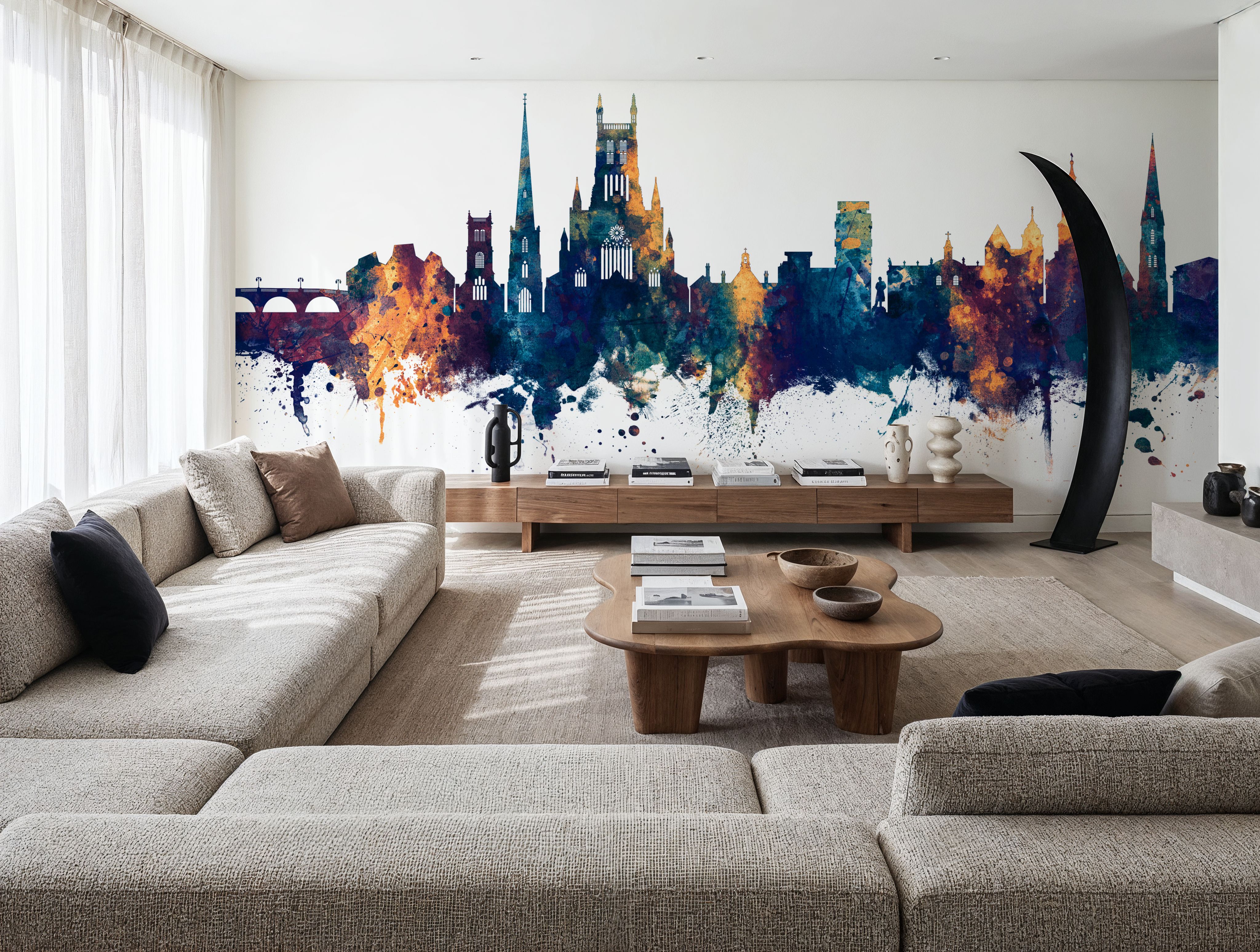 Worcester England Skyline Blue & Bronze