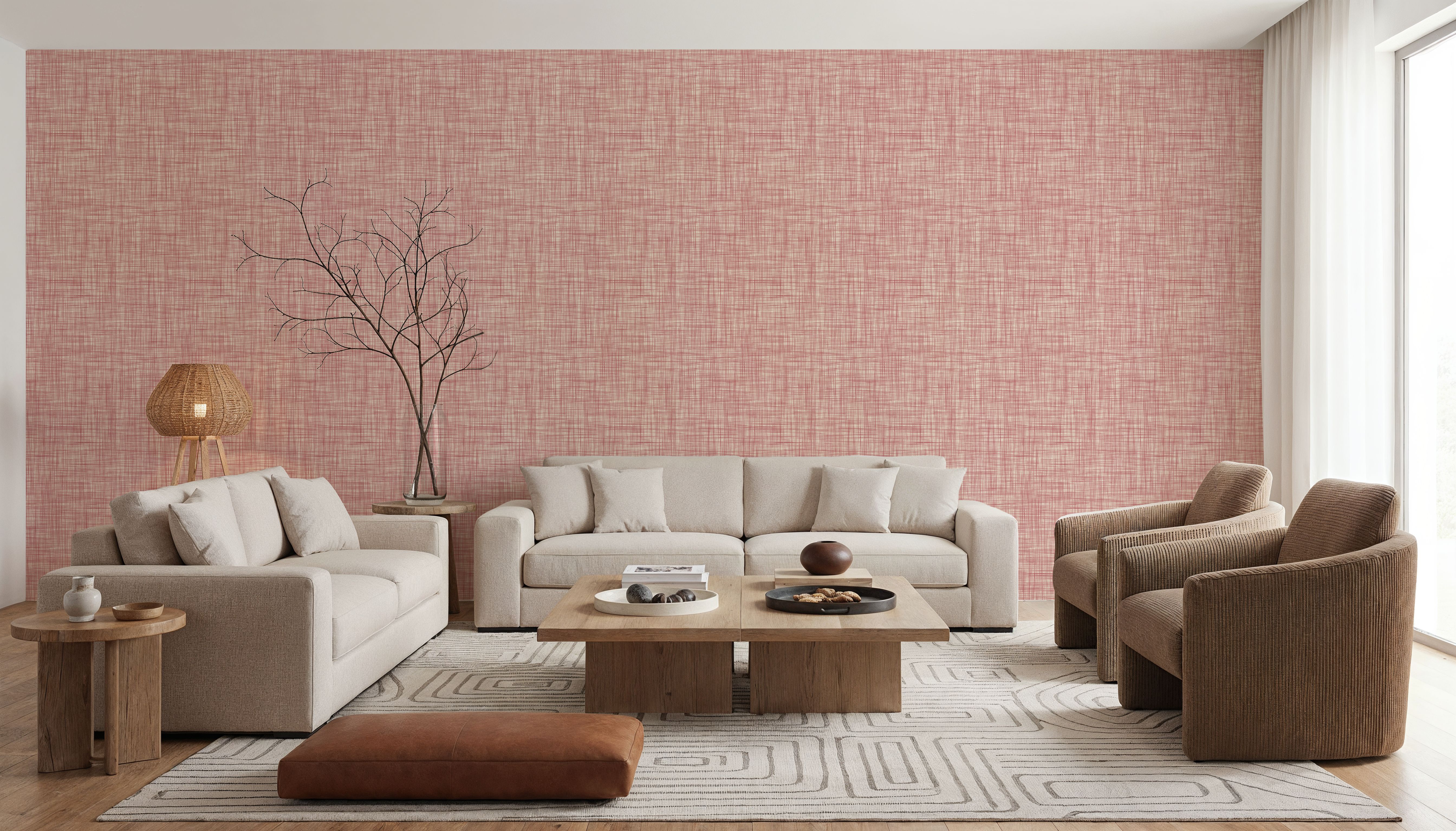 Mottled Linen Effect, Rose Pink