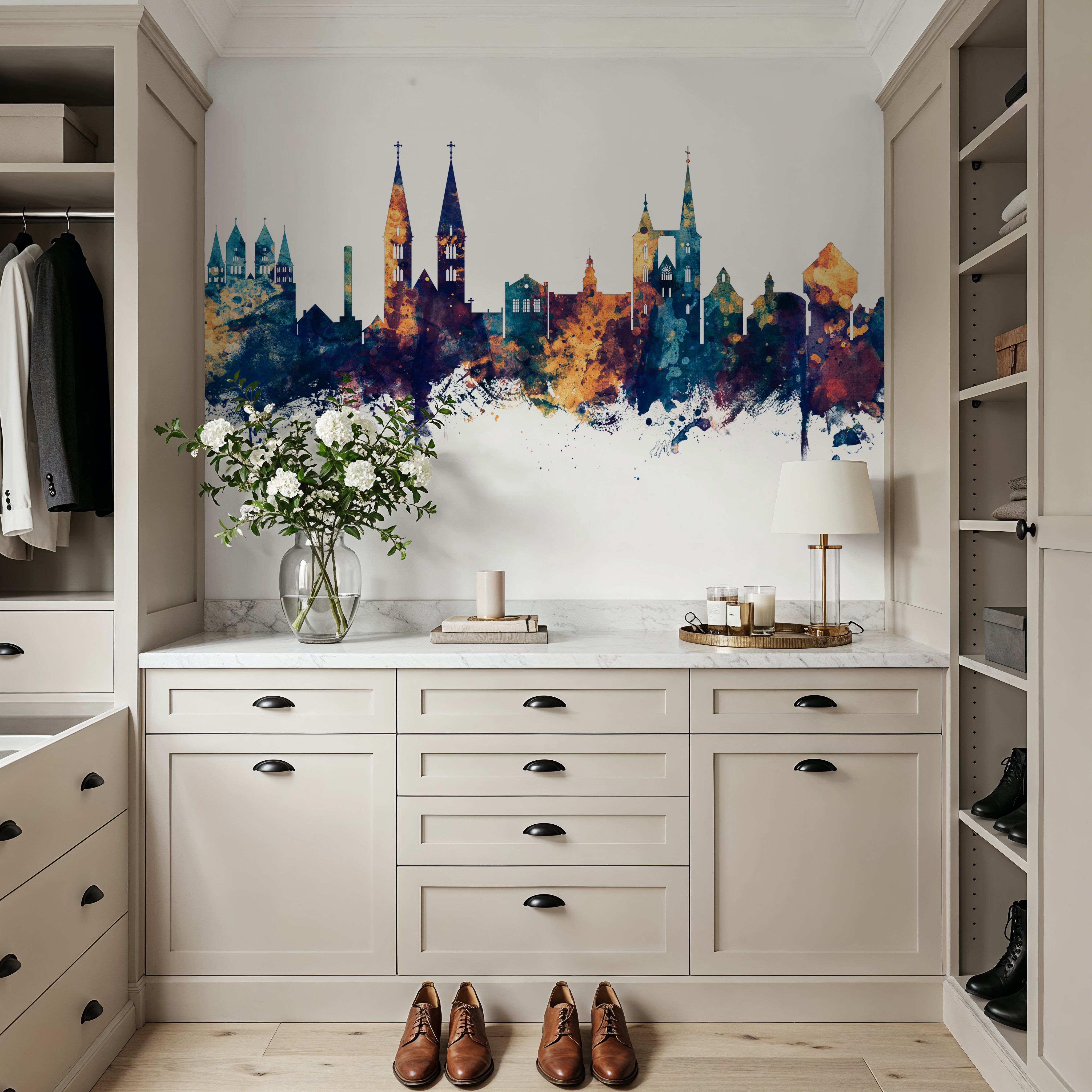 Halberstadt Germany Skyline Blue & Bronze