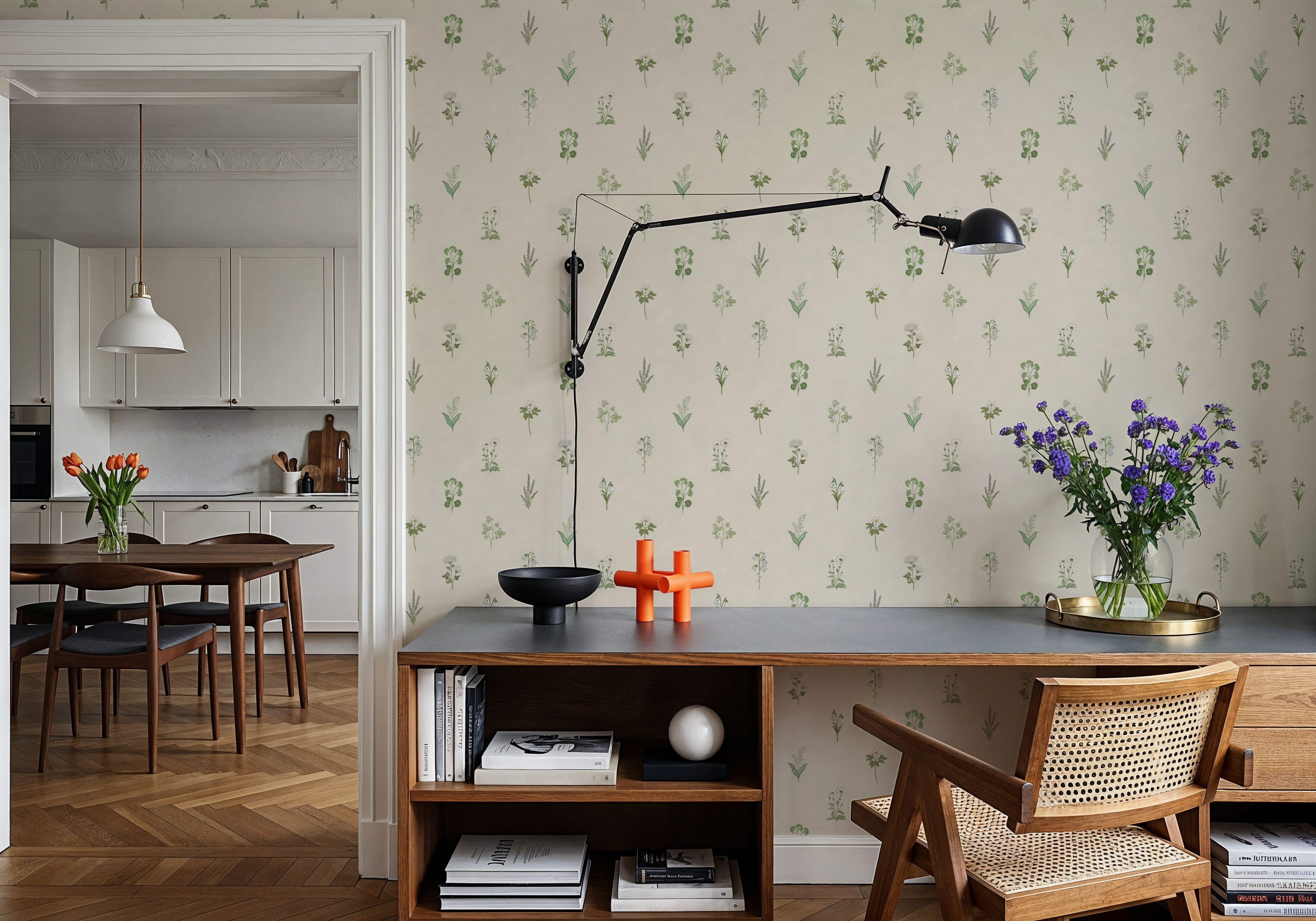 Nordic Flora Ivory, Cream, Wallpaper