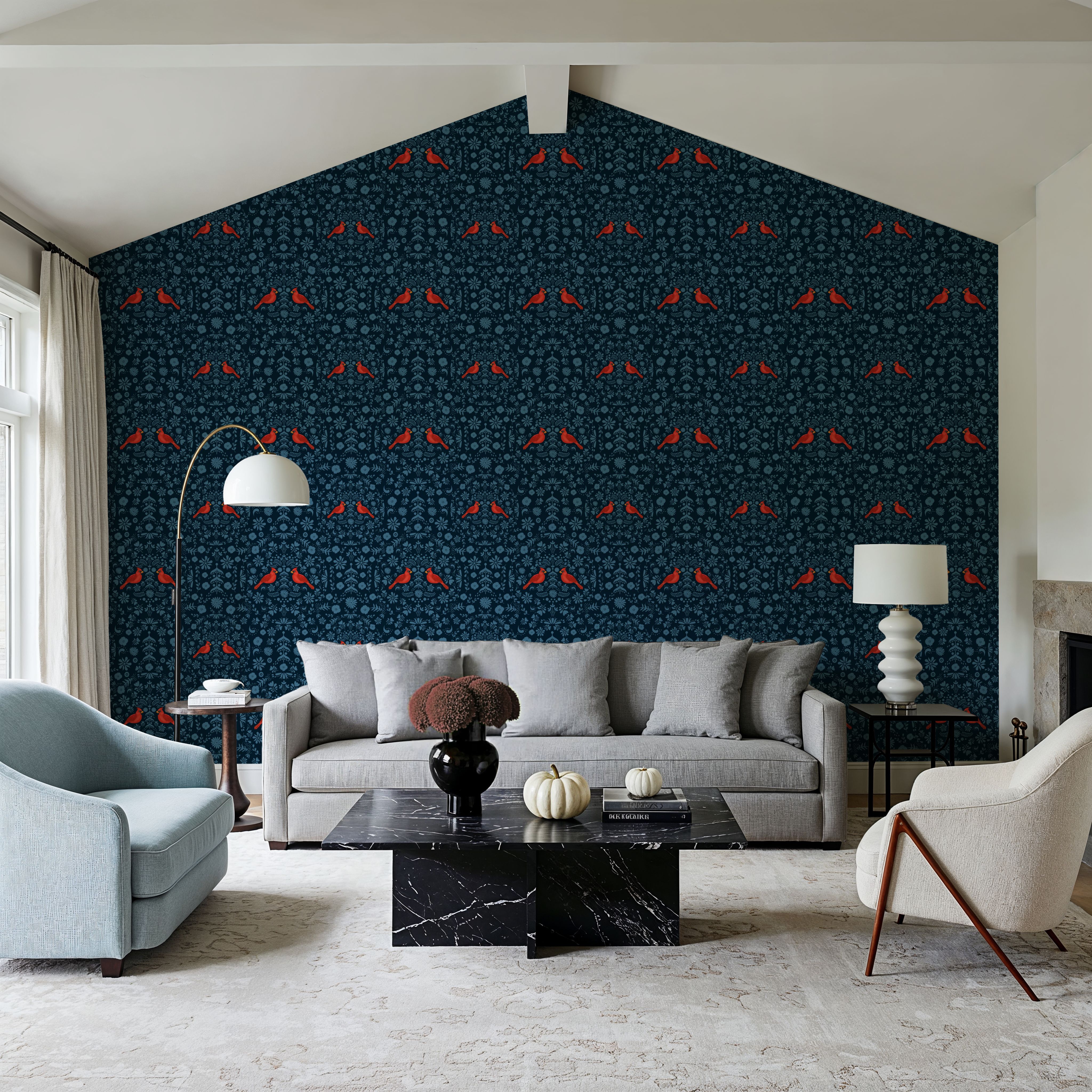 Cardinal Christmas, Blue on Blue