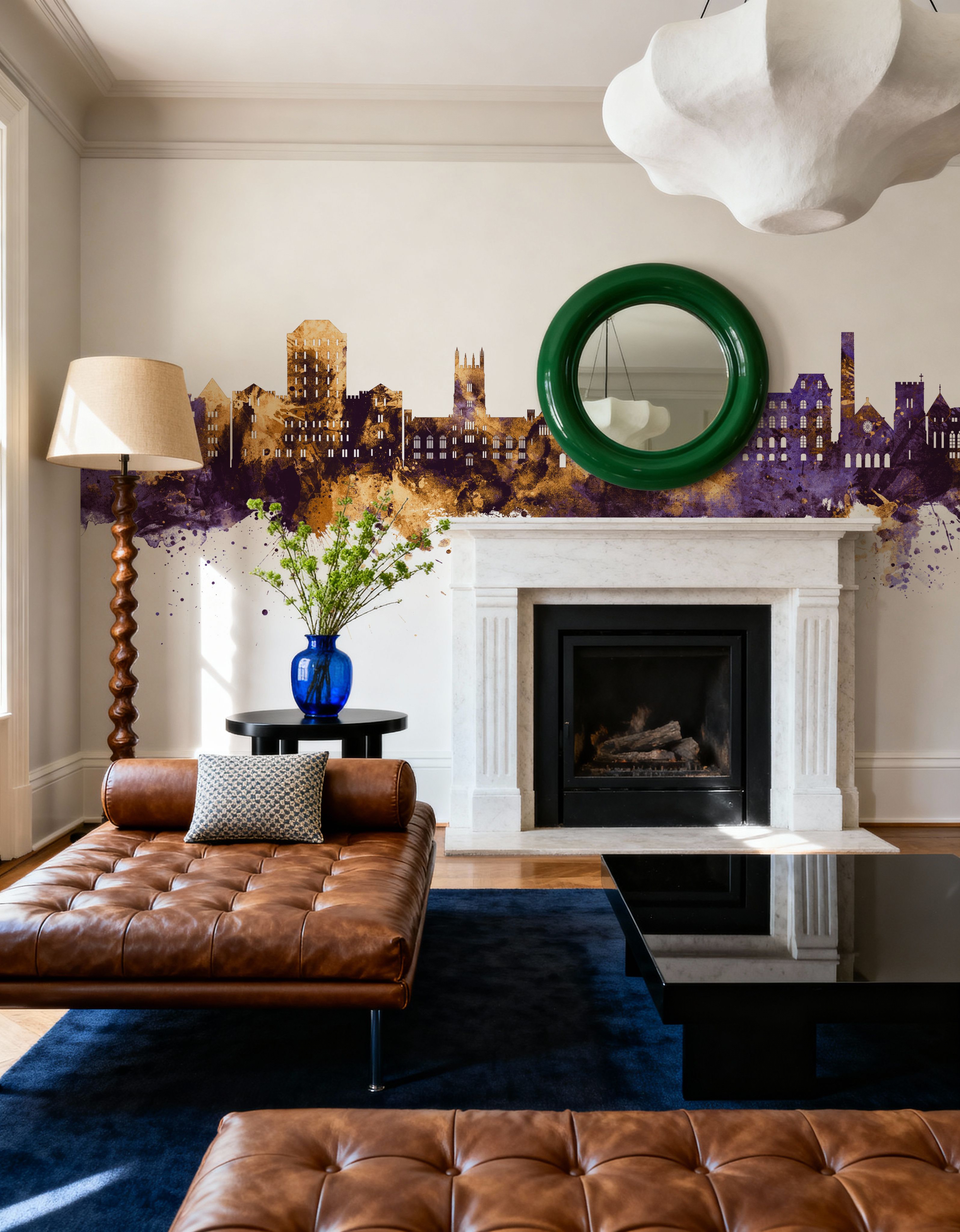 Poughkeepsie New York Skyline  Purple & Gold