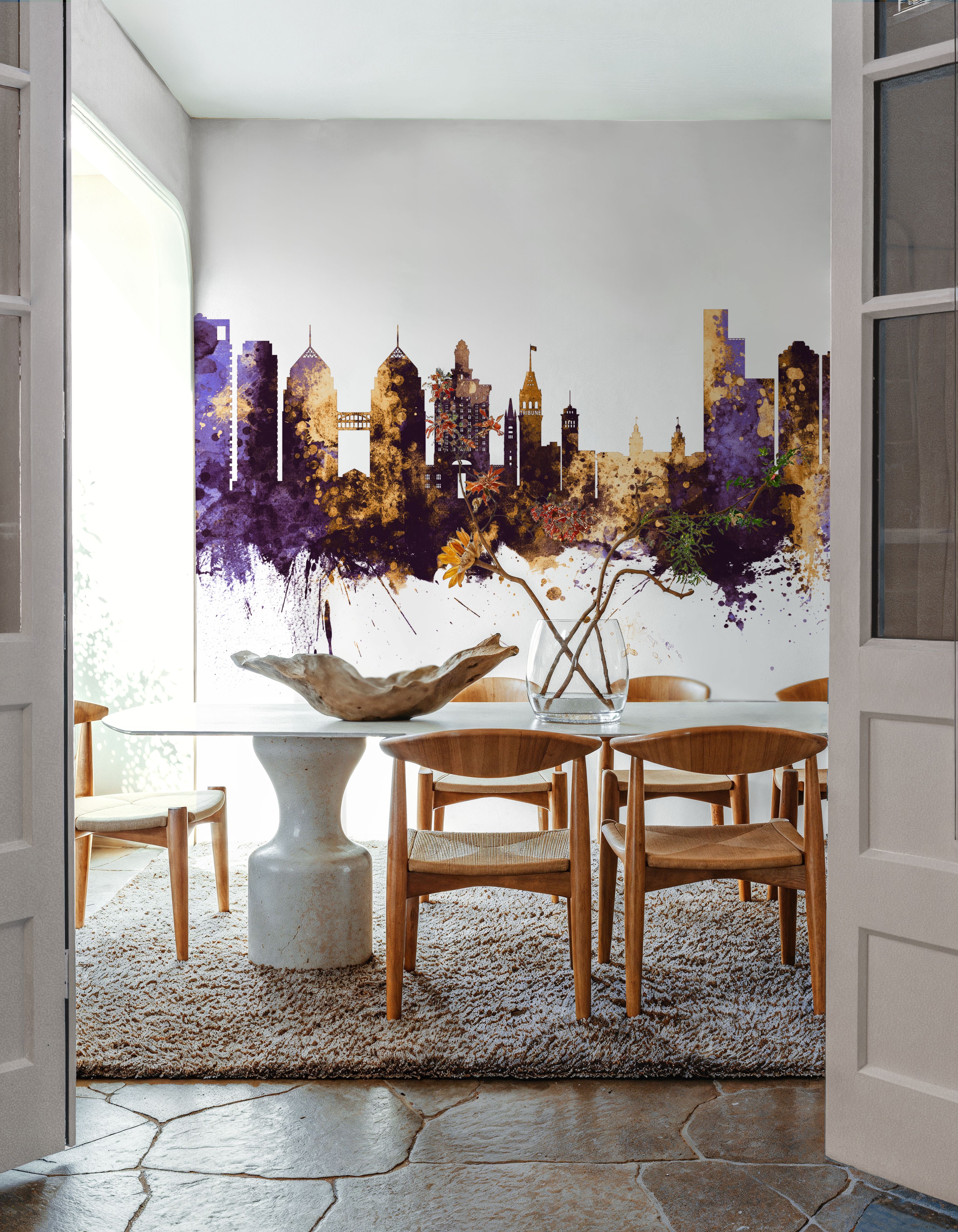 Oakland California Skyline Purple & Gold