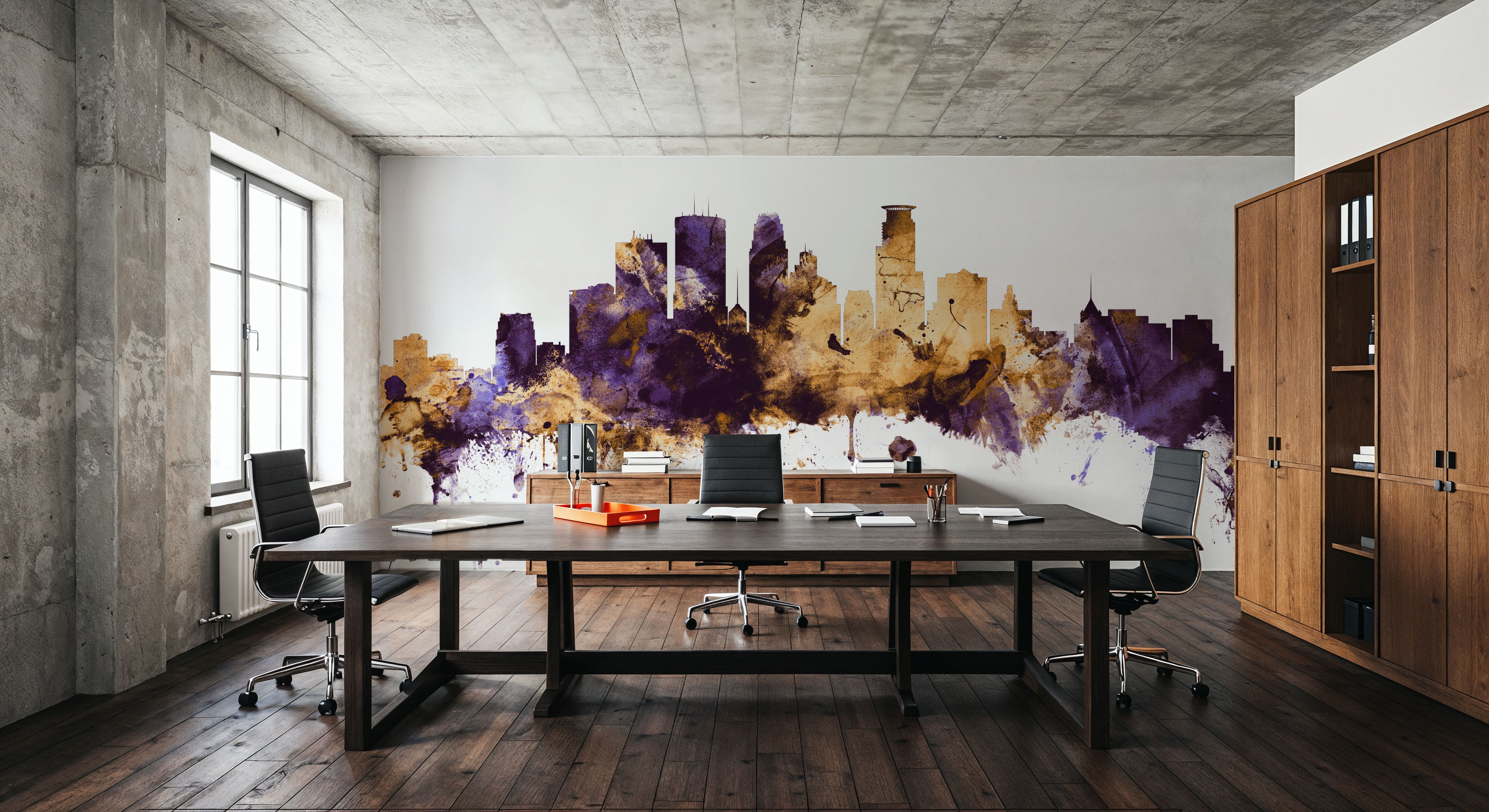 Minneapolis Minnesota Skyline Purple & Gold