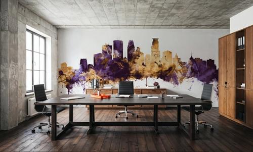 Minneapolis Minnesota Skyline Purple & Gold