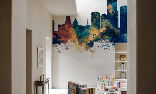 Essen Germany Skyline Blue & Bronze