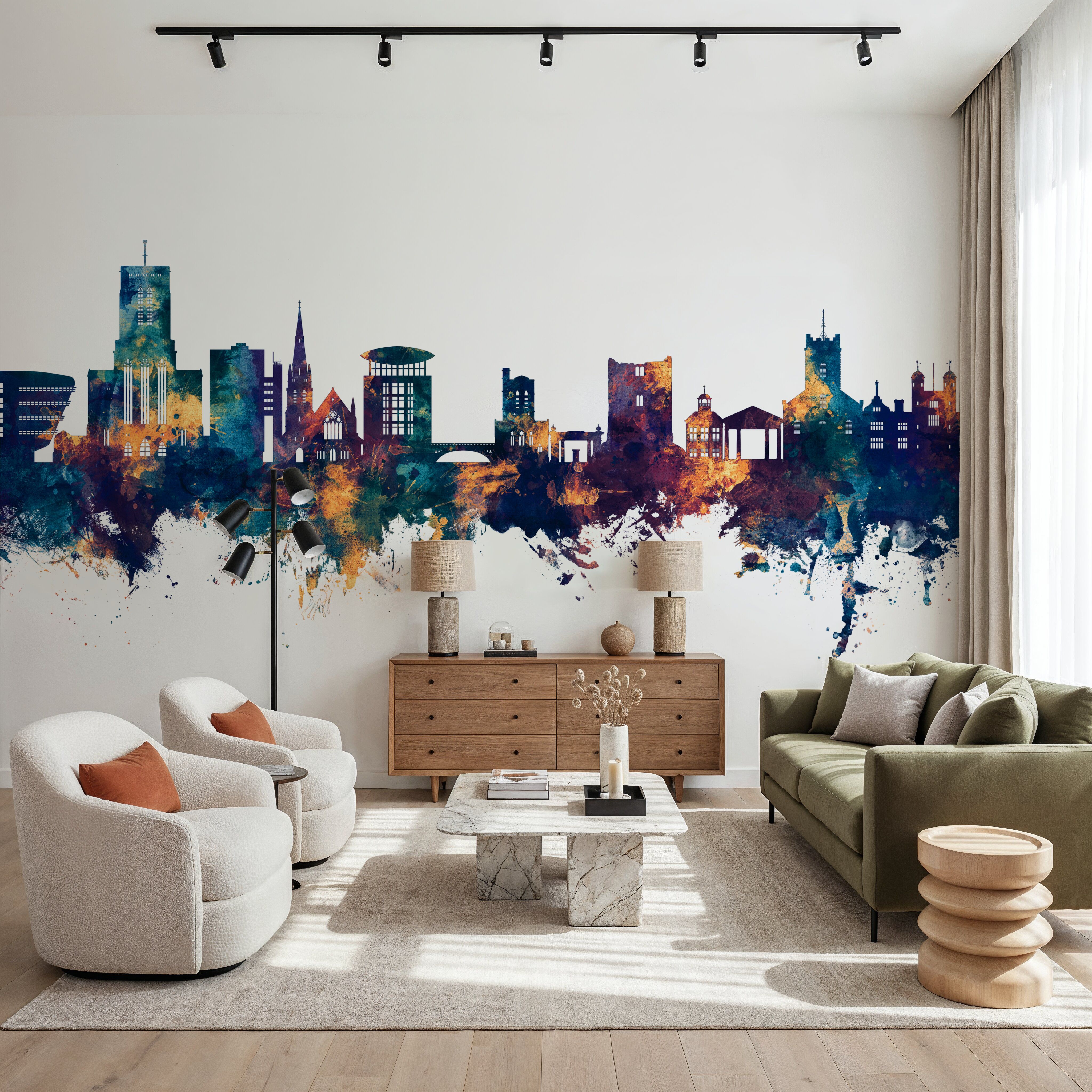 Guildford England Skyline Blue & Bronze