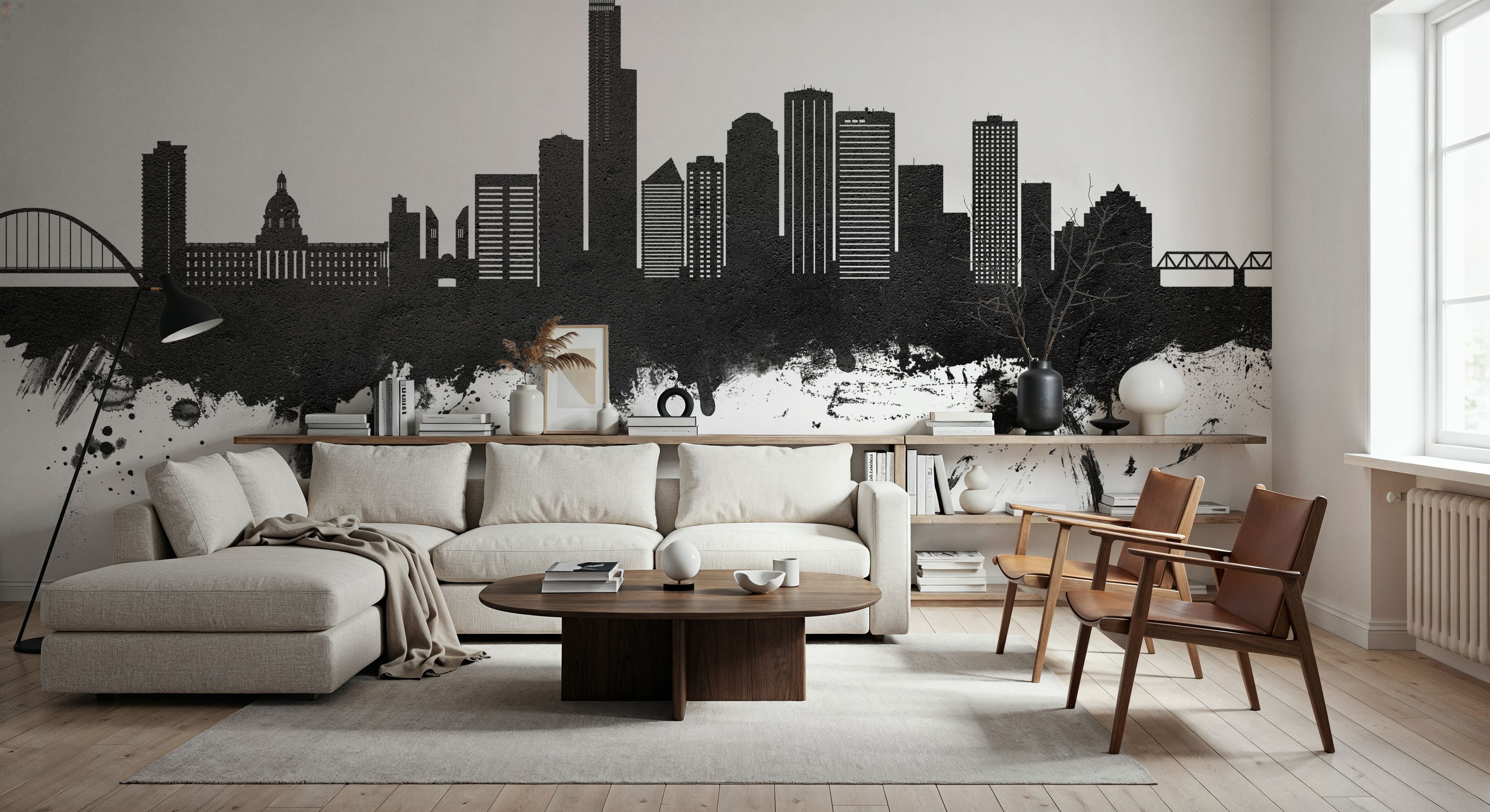 Edmonton Canada Skyline Black & White