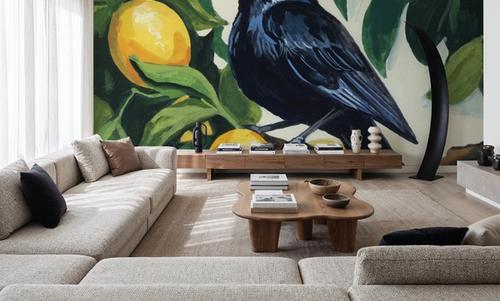 Bird with Lemon Branch