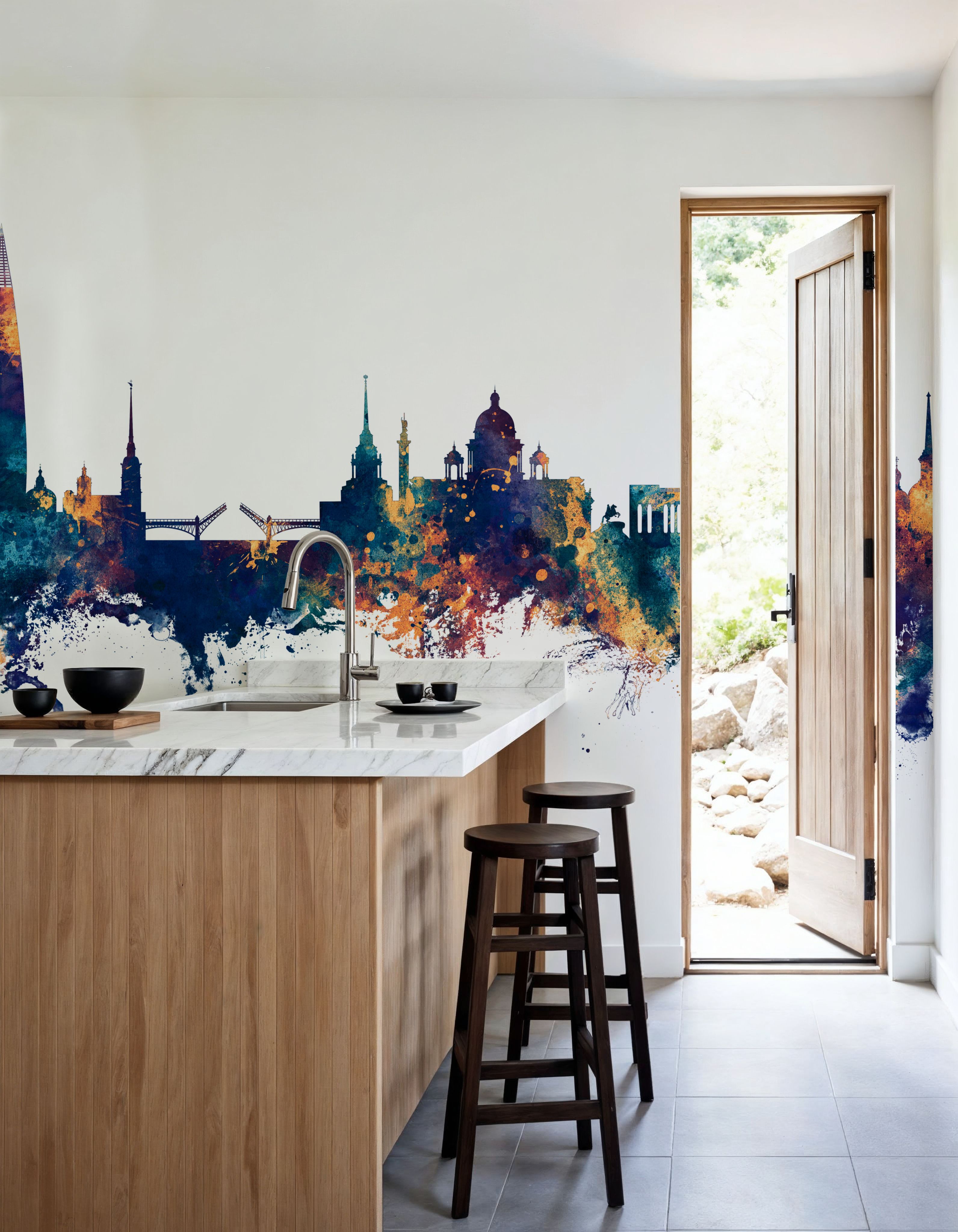 St Petersbug Russia Skyline Blue & Bronze