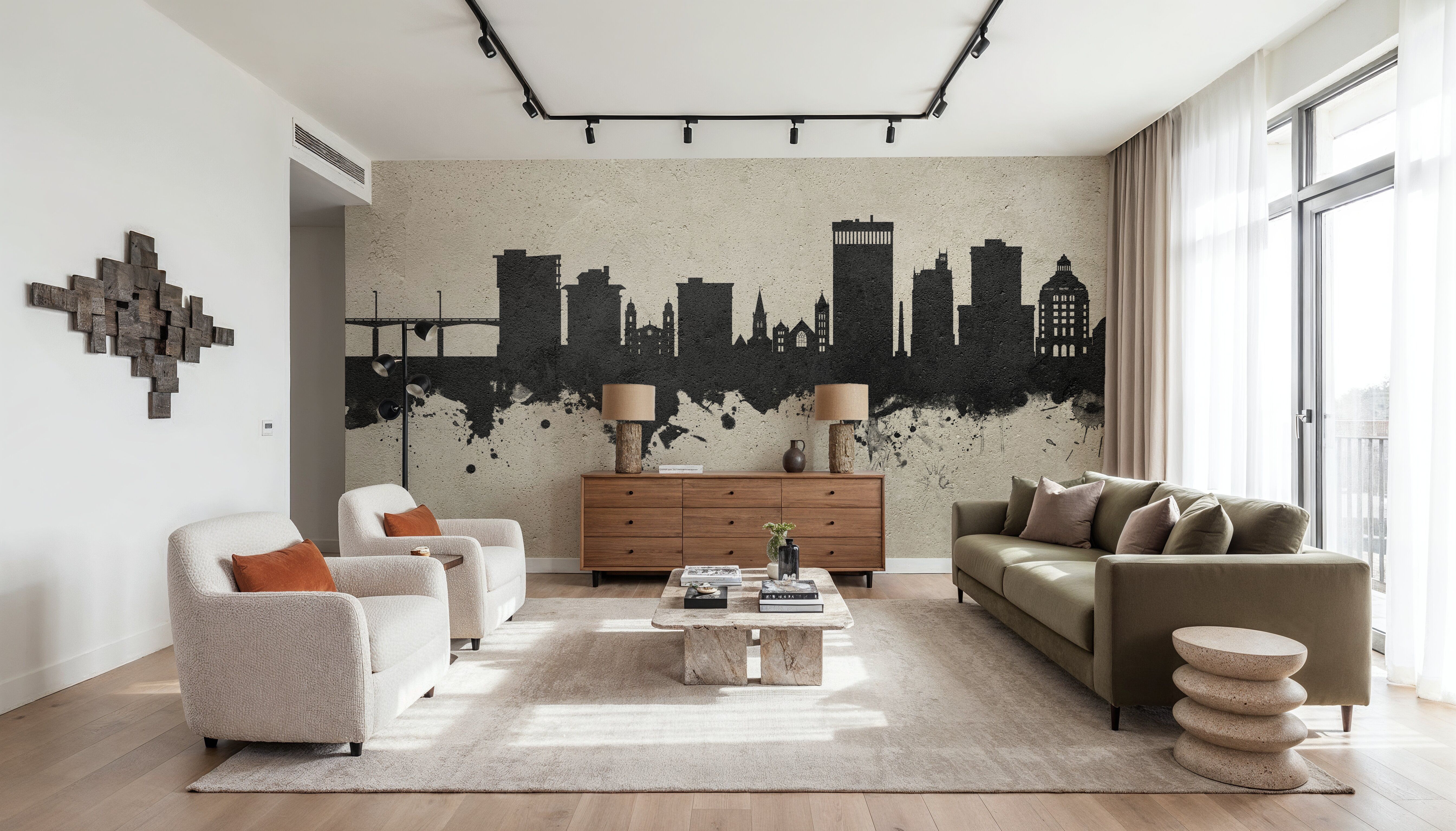 Asheville North Carolina Skyline Concrete, Wallpaper