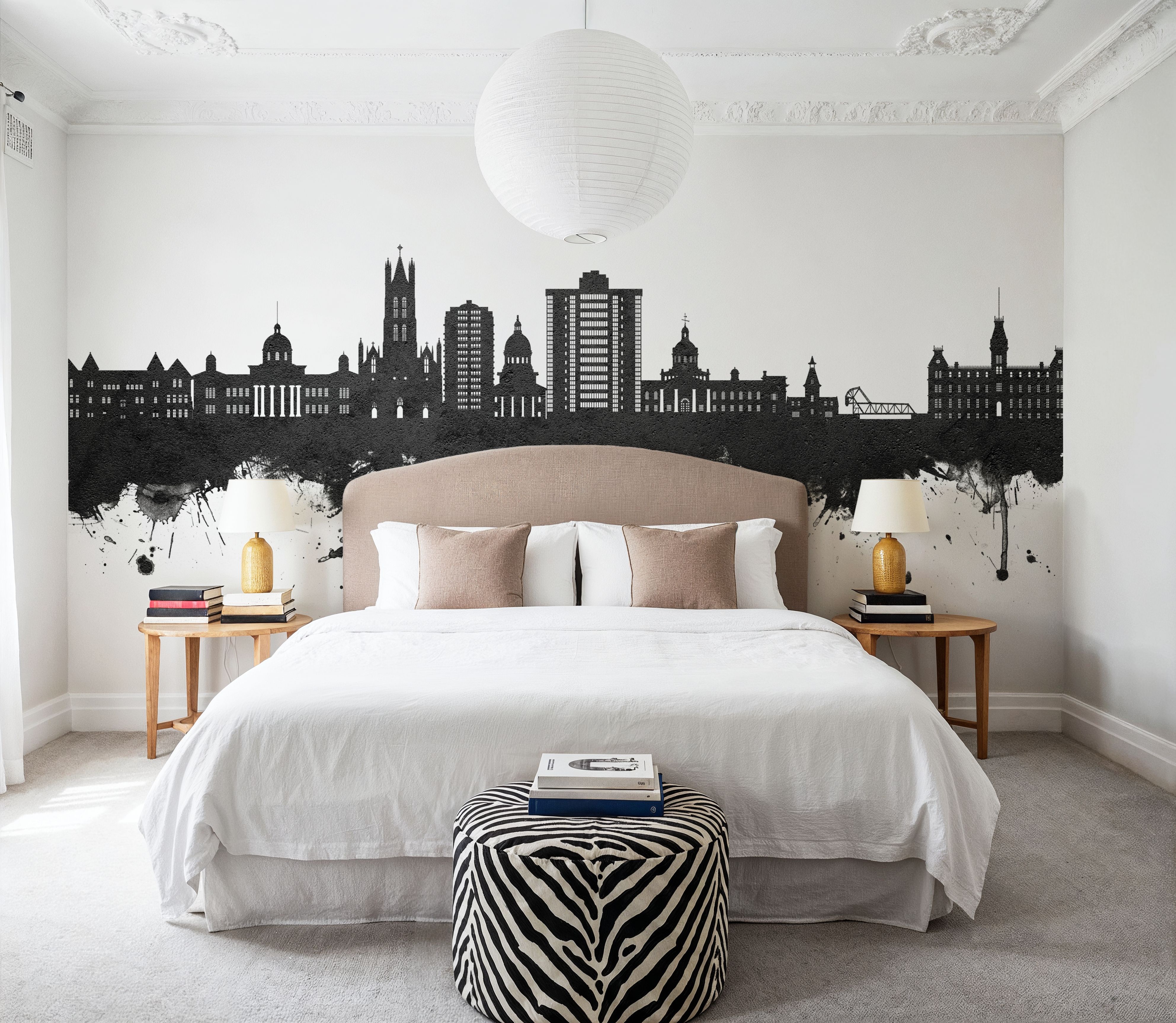 Kingston Canada Skyline Black & White