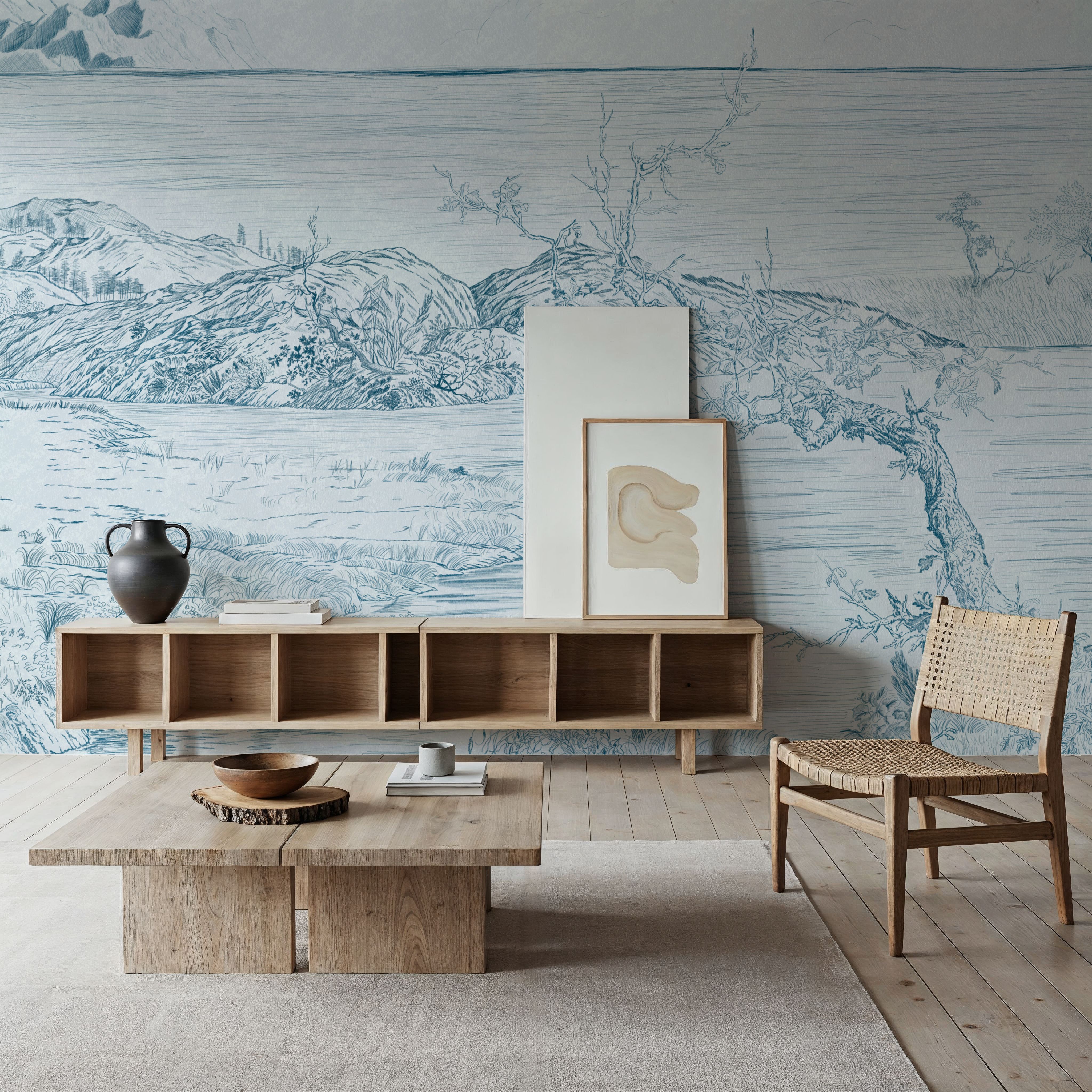 Coastal Drawing in Blue