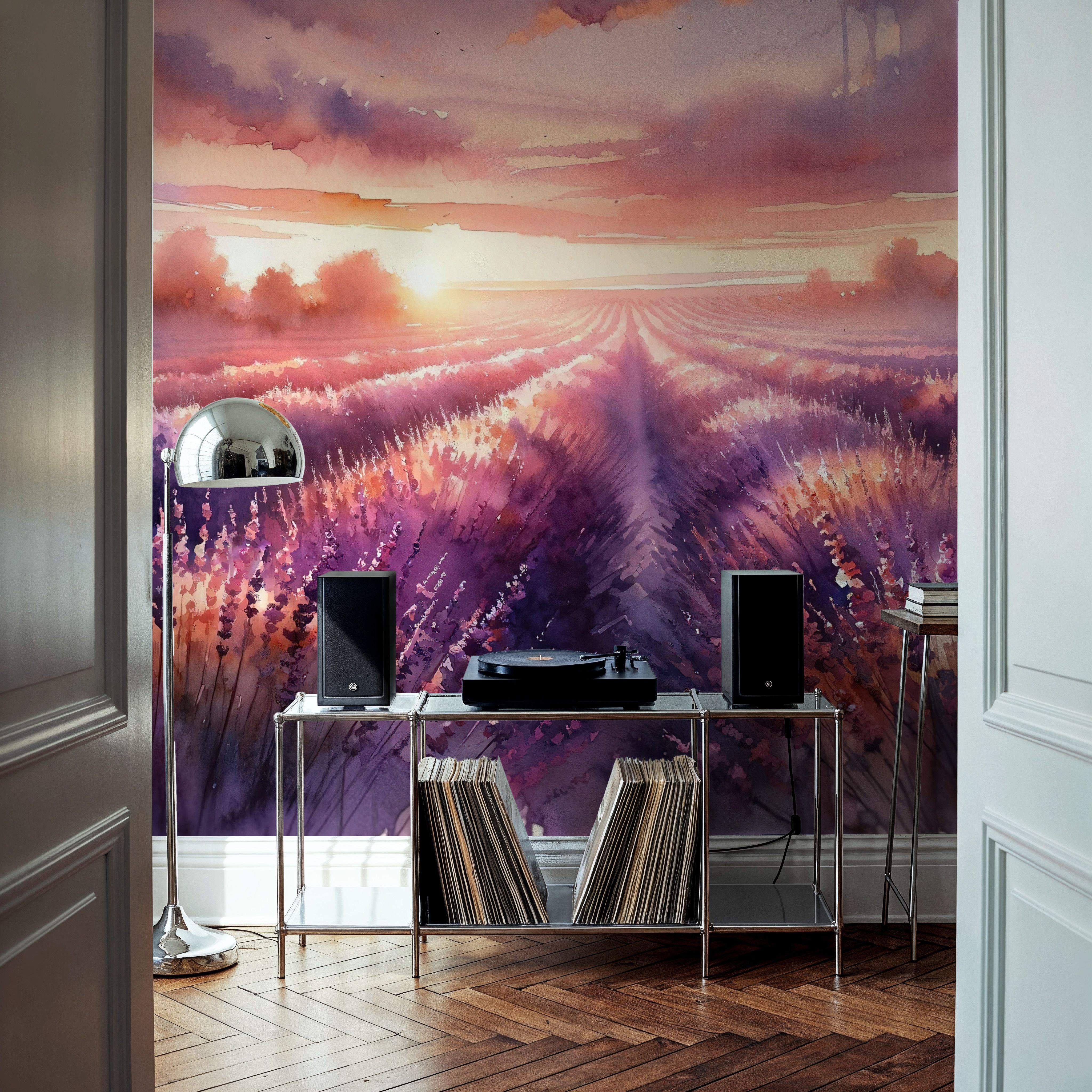Dawn's Embrace in Lavender Fields